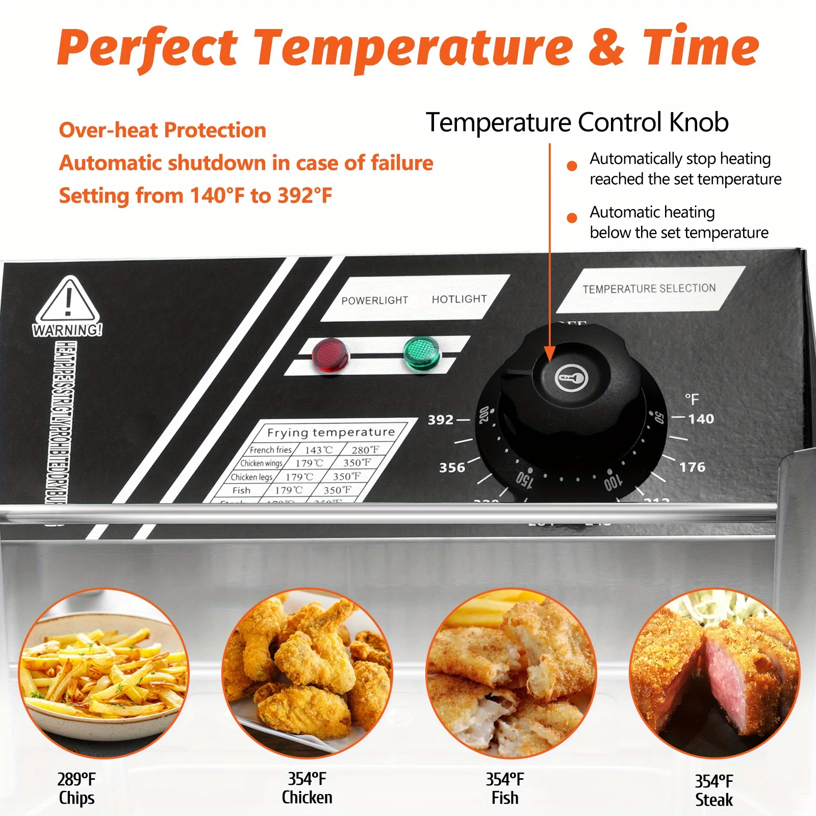 12L Stainless Steel Commercial Electric Deep Fryer - Large Capacity Countertop Fryer with Removable Tank and Lid for Easy Cleaning - Perfect for Restaurants, Cafes, and Home Use - Image 5
