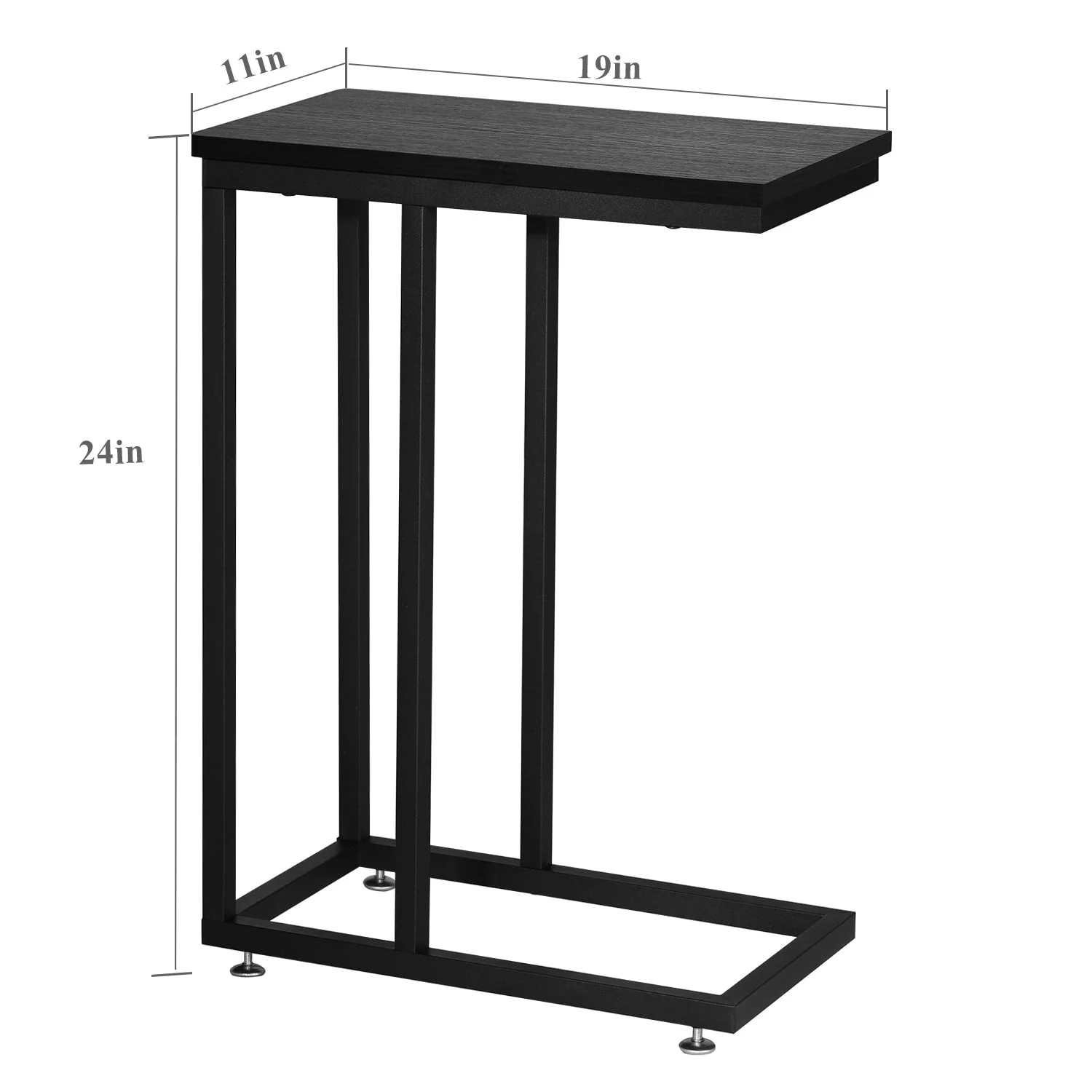 Set of 2 C-Shaped Sofa Side Tables, Small End Tables for Living Room, Bedside and TV Tray - Image 37
