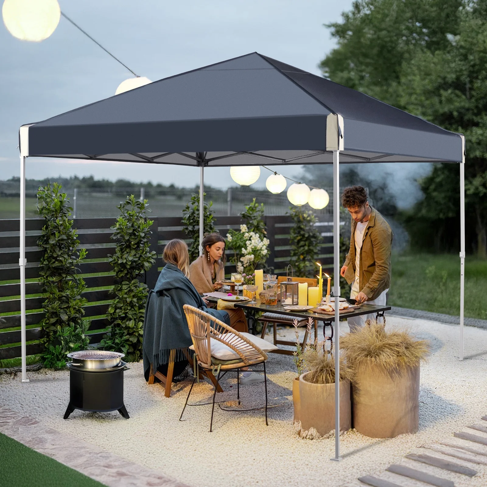XiHuaZhaoChen Canopy Tent Easy Set-up Outdoor Patio Canopy Adjustable Straight Leg Heights Instant Shelter with Wheeled Bag,Gray,10' x 10' - Image 22