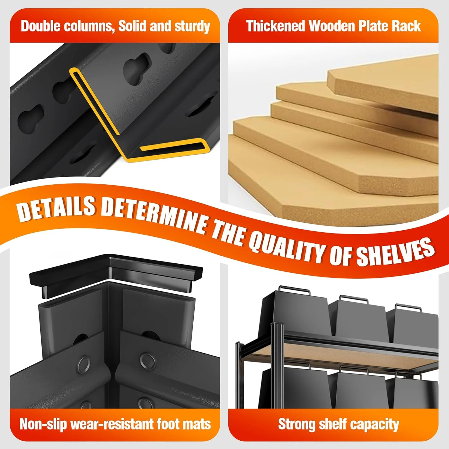 Garage Shelving Heavy Duty Storage Racks Easy to Assemble 5 Tier Adjustable Metal Shelving Racks Garage Storage Racks for Garages,Basements and Warehouses (12" D x 30" W x 57.5" H) - Image 4