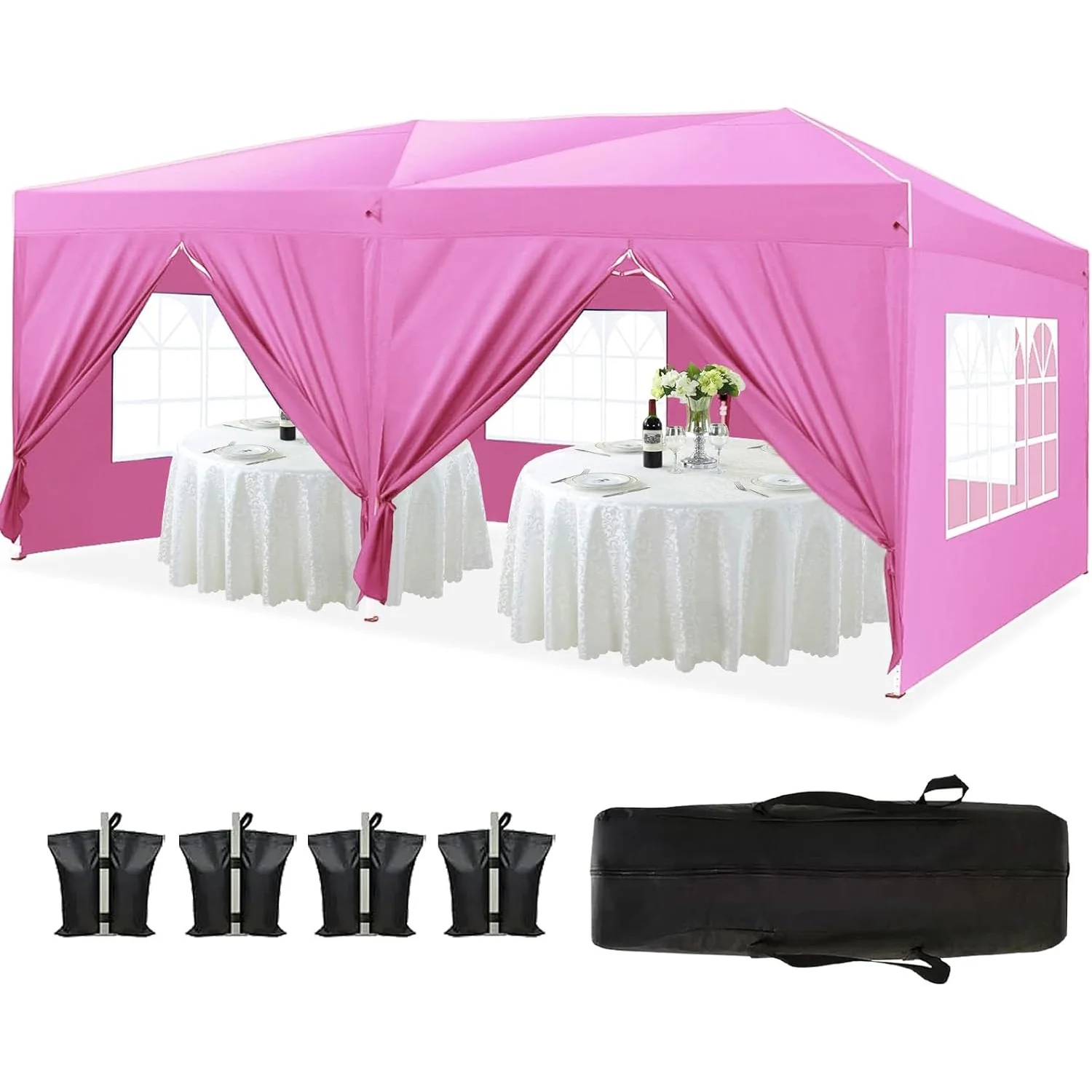 Trilenars 10'x20' Pop-up Canopy Tent With 6 Removable Sidewalls, Waterproof Outdoor Instant Gazebo For Patio Outdoor Wedding Parties And Commercial Events - Image 9
