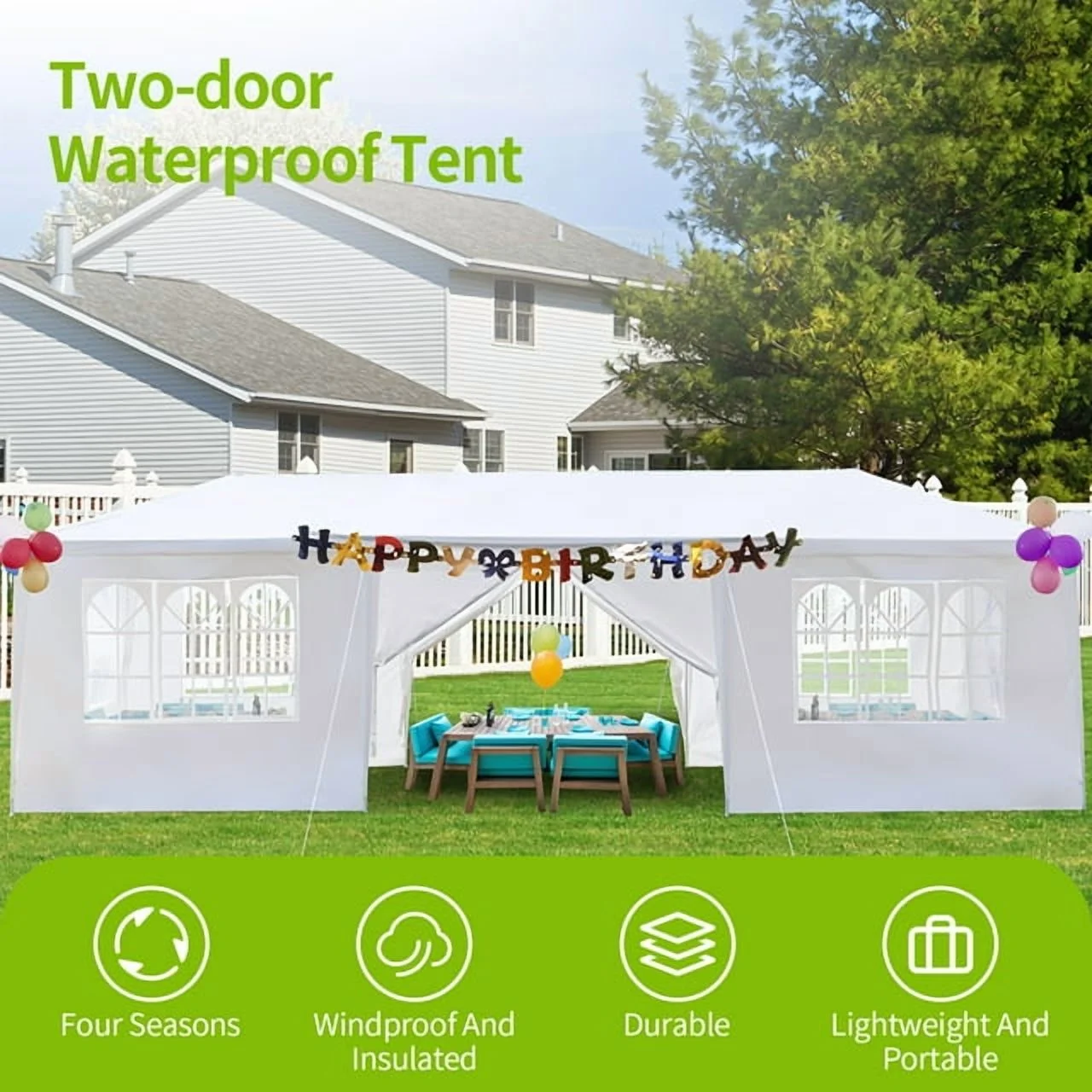 Sythers 10'x10' Pop Up Canopy Tent with 4 Removable Sidewalls, Portable Gazebo, UV Resistant Waterproof, Enclosed Canopy Tent for Outdoor Events, Patio, Backyard, Party, BBQ, Camping, Black - Image 12