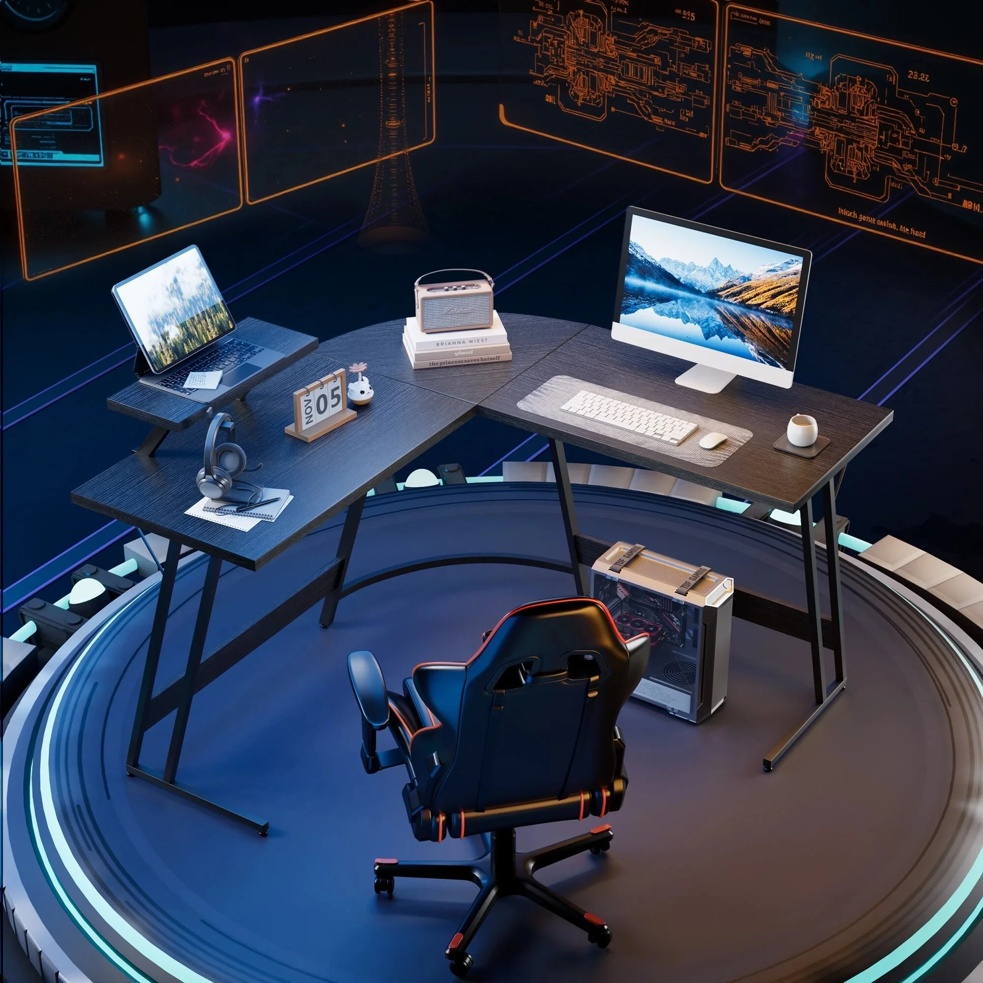 L-Shaped Gaming Desk, Computer Corner Desk and Office Writing Desk for Home - Image 24