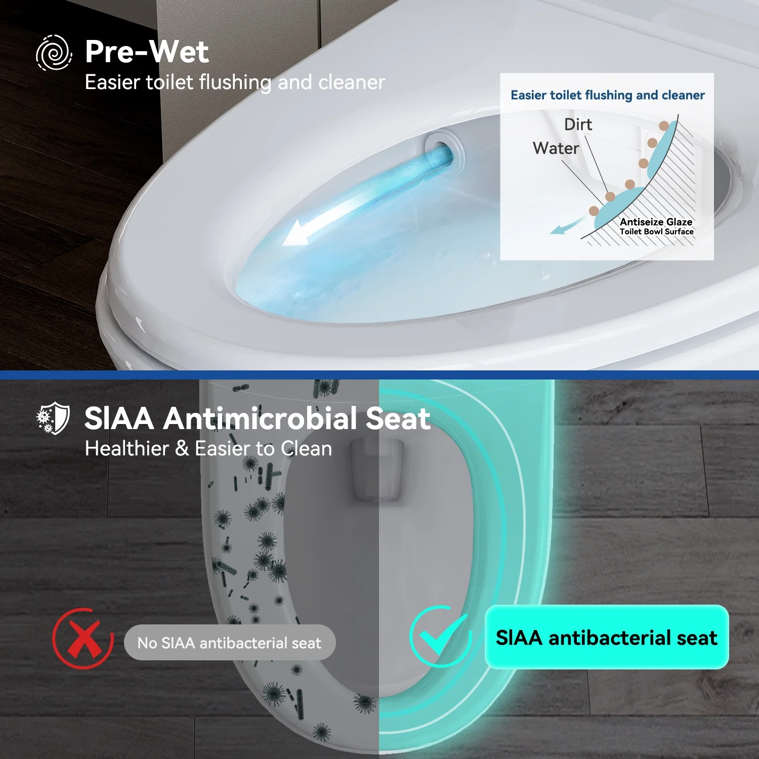 HOROW Smart Bidet Toilet Adjustable Cleaning , Heated Seat, No Water Pressure Limit, Auto Open/Close - Image 11