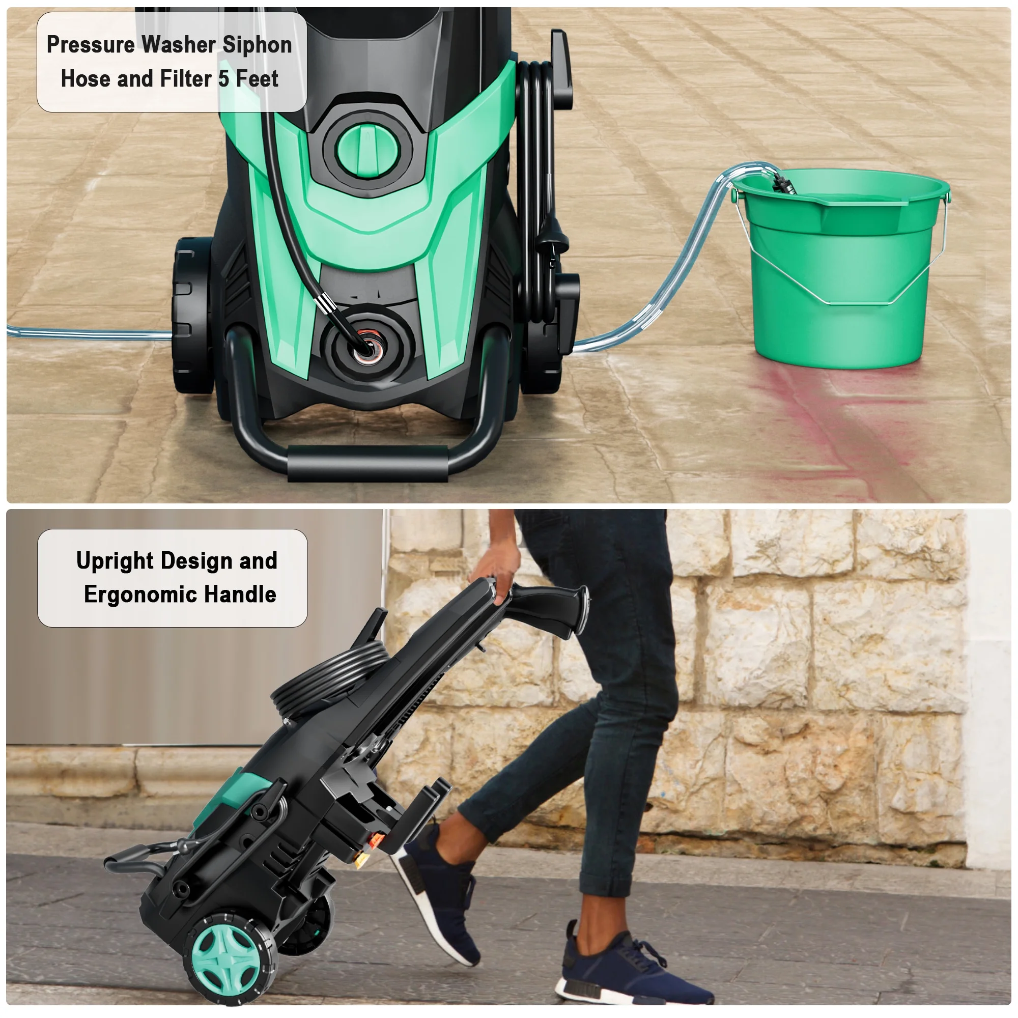 FOTING Electric Pressure Washer, 4500 PSI 3.2 GPM Power Washer with 4 Quick Connect Nozzles, High Pressure Cleaning Machine with Foam Cannon for Cars/Fences/Driveways/Patios/Home Cleaning - Image 12