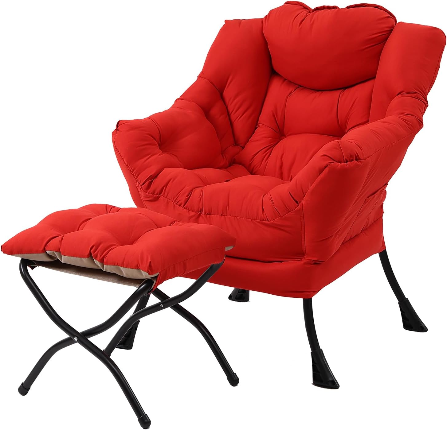Lazy Chair with Ottoman, Reading Chair with Footrest, Dark Grey - Image 28