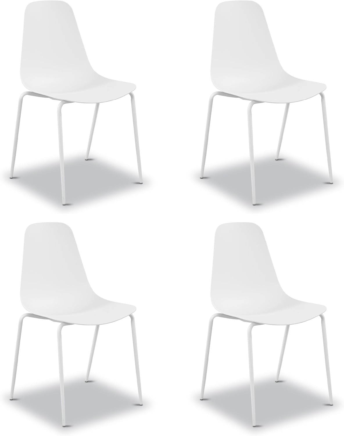 Isla Modern Kitchen Chairs Set of 4, Plastic Dining Chair with Metal Legs, Quick Assembly Simple Cafe Chairs Plastic for Indoor or Outdoor, Ocean Teal - Image 9