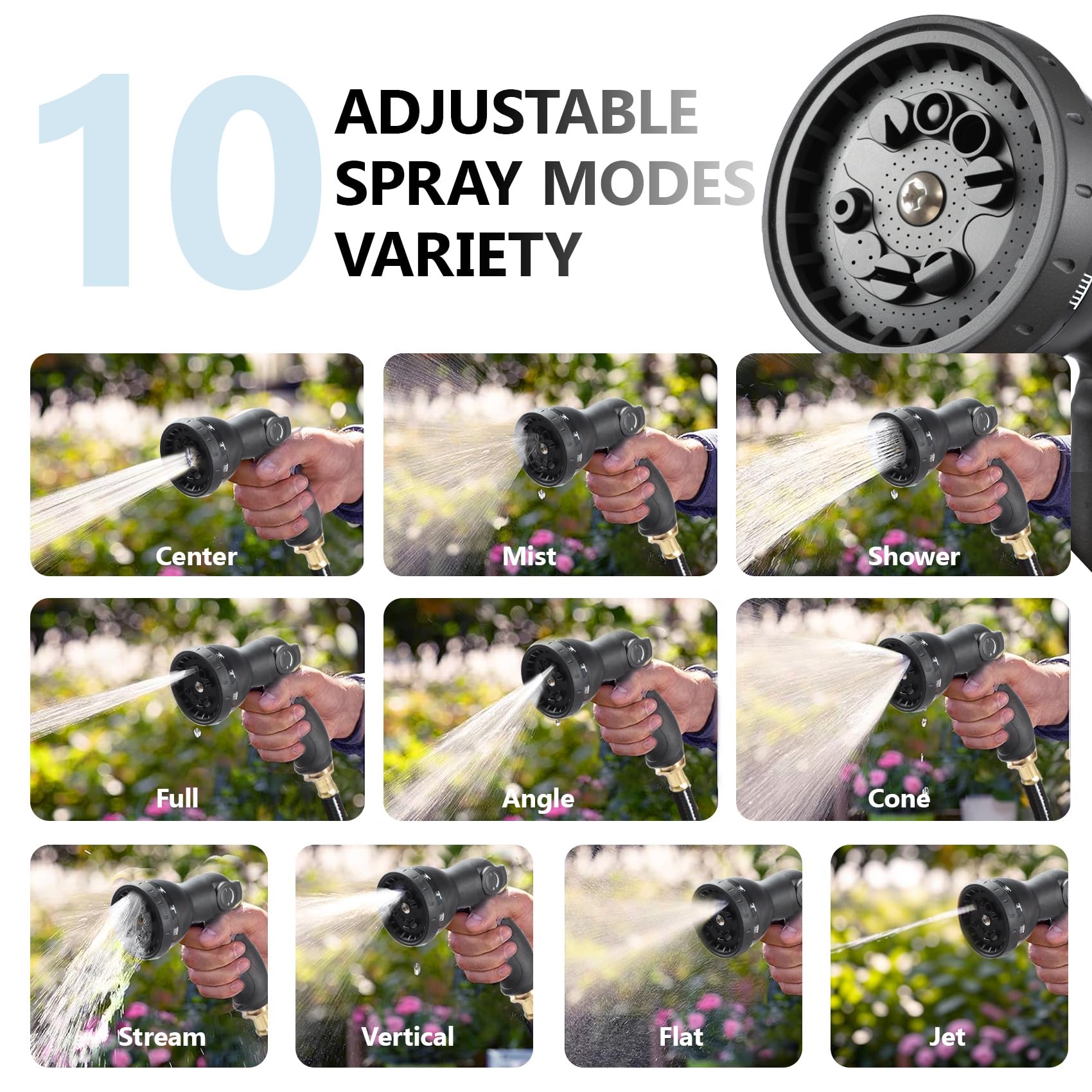 100 ft Wall Mounted Garden Hose Reel, 1/2 Inch Hose with 180° Swivel - Image 4