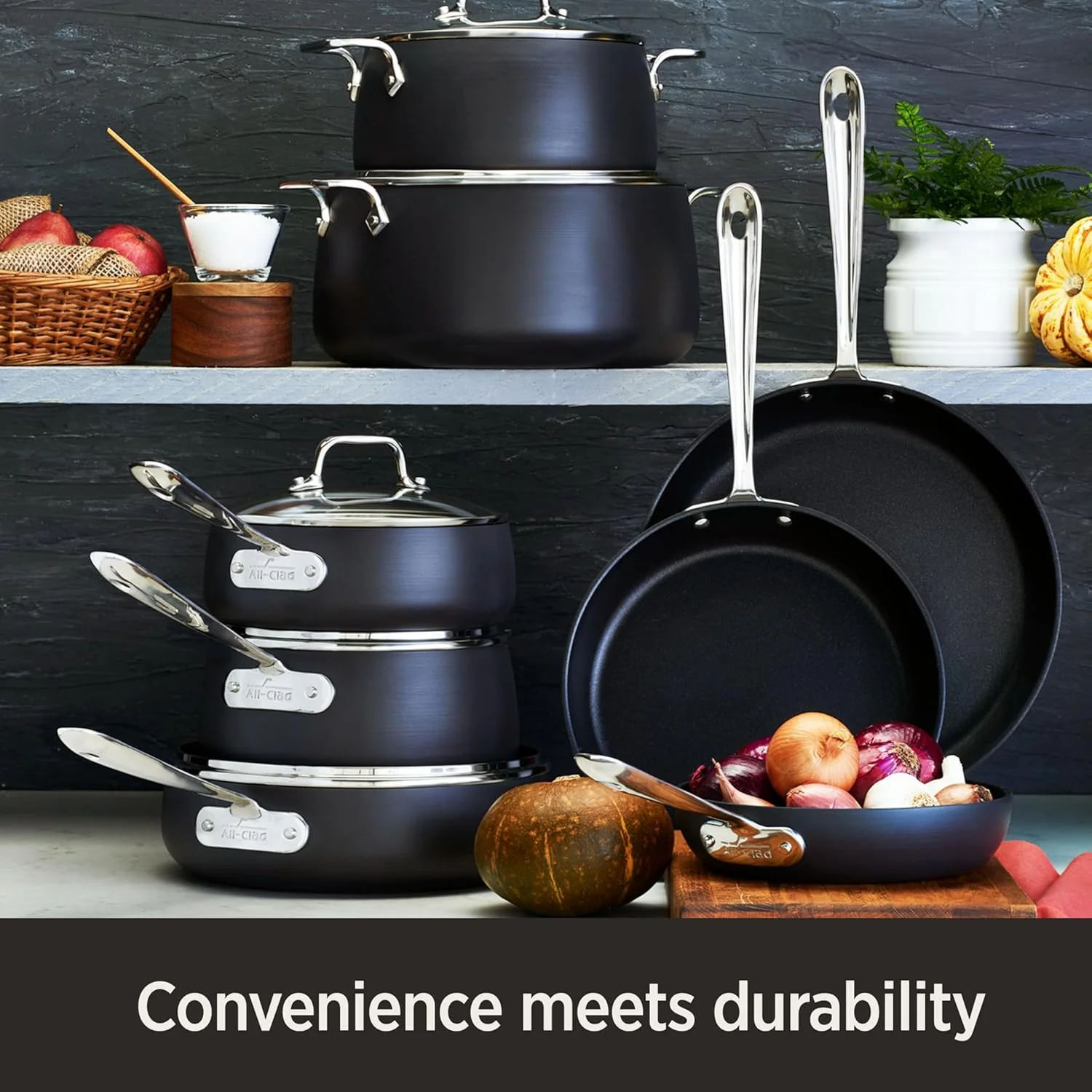 2 Piece Hard Anodized Nonstick Fry Pan Set, Durable Aluminum Skillet Cookware Set for Kitchen Cooking - Image 3