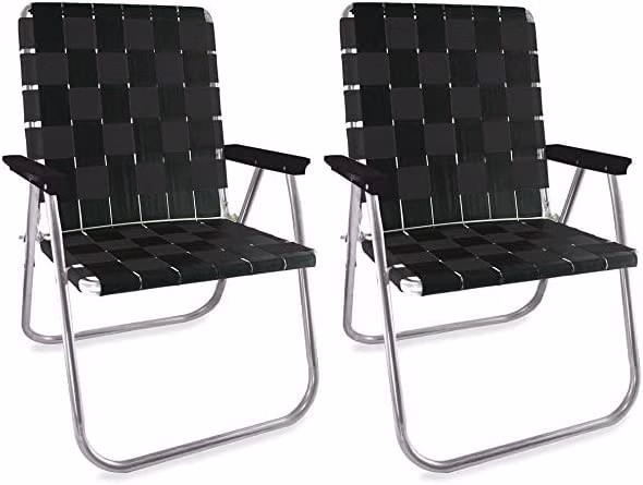Outdoor Chairs for Camping, Made with Lightweight Aluminum Frames and UV-Resistant Webbing, Folds for Easy Storage, 2-Pack (Green Arms, Classic) - Image 2