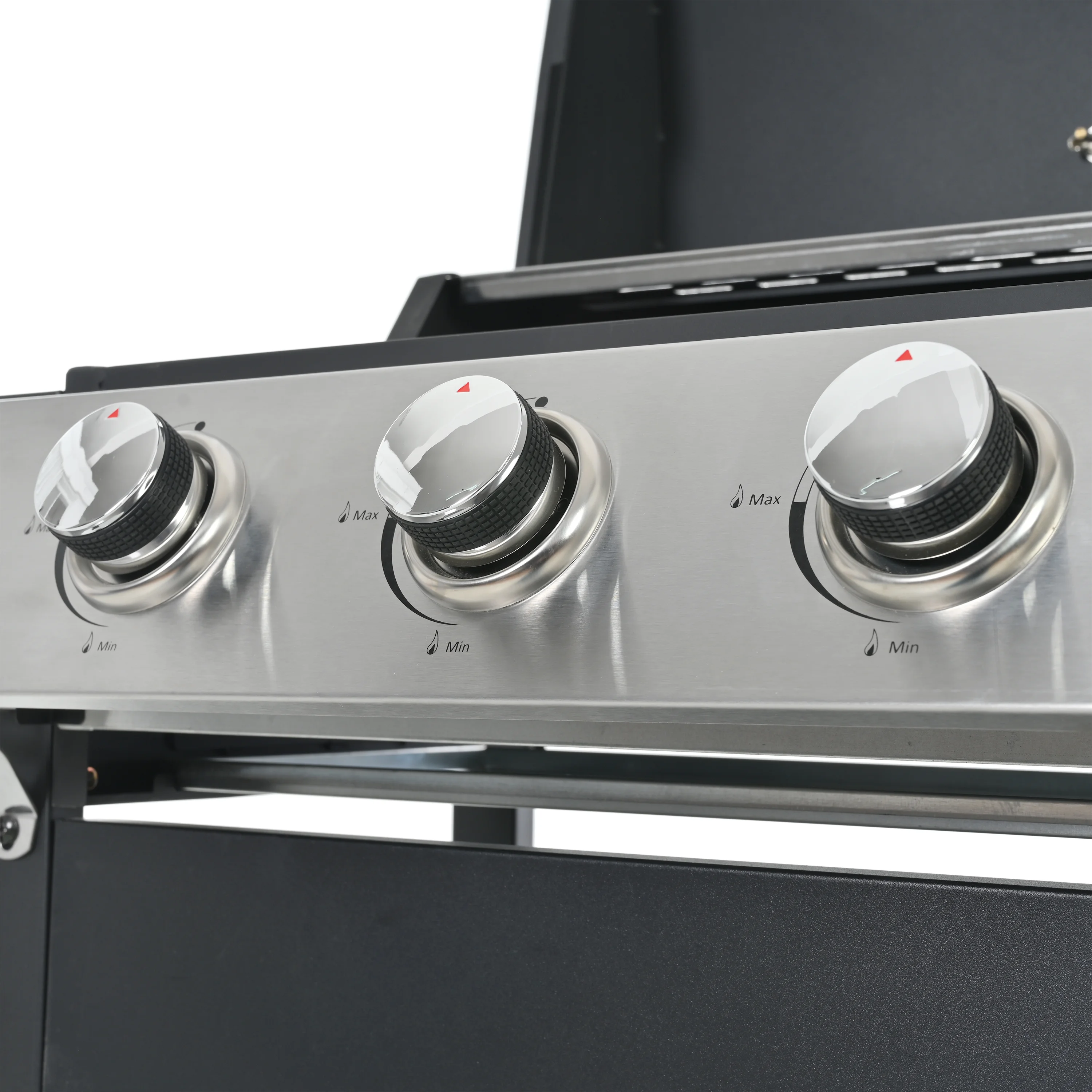 3 Burner BBQ Propane Gas Grill, Stainless Steel 30,000 BTU Patio Garden Barbecue Grill with Two Foldable Shelves - Image 6