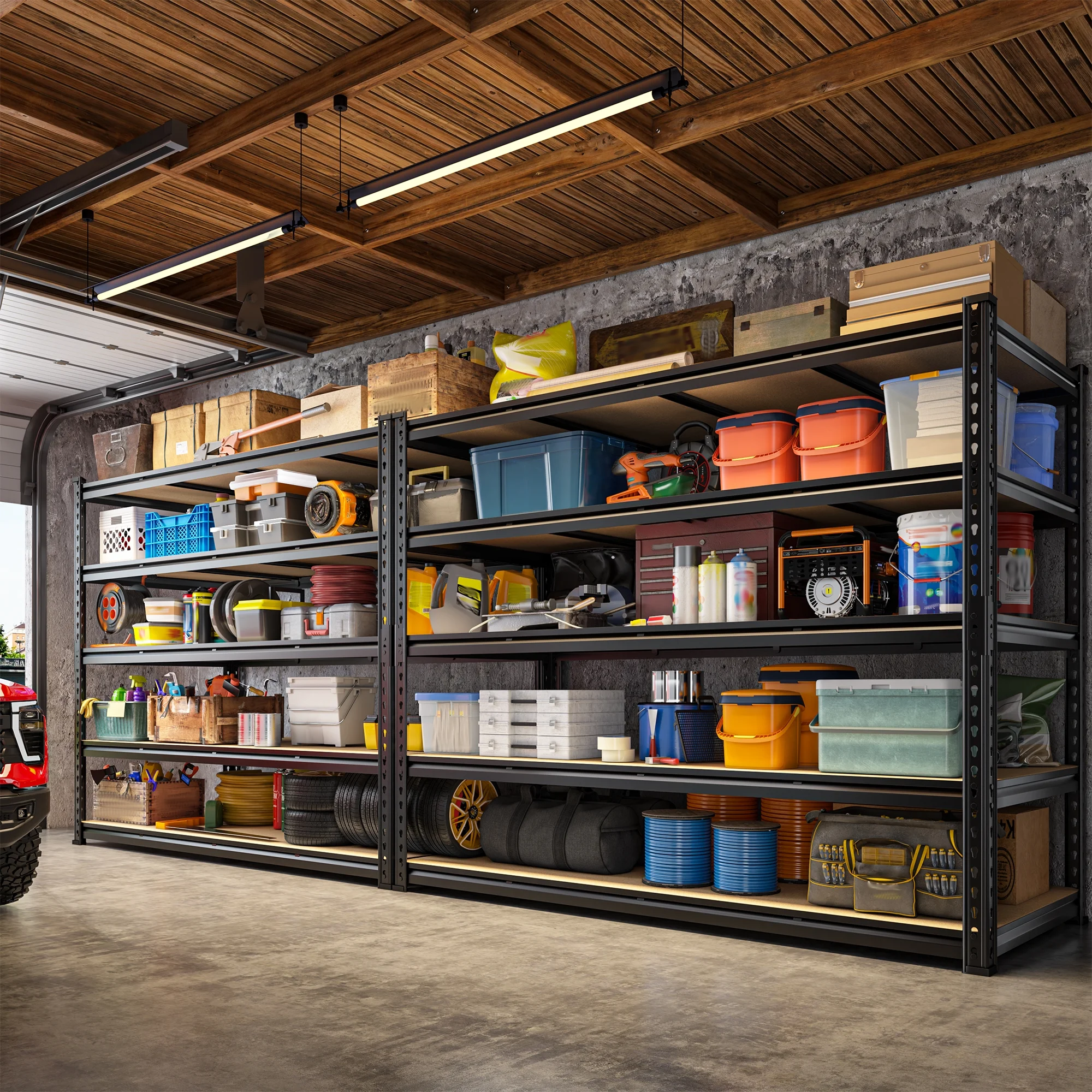 REIBII 60" W Garage Shelving 3000LBS Heavy Duty Storage Shelves Adjustable 5 Tier Metal Storage Rack,60" W x 24" D x 72" H - Image 21