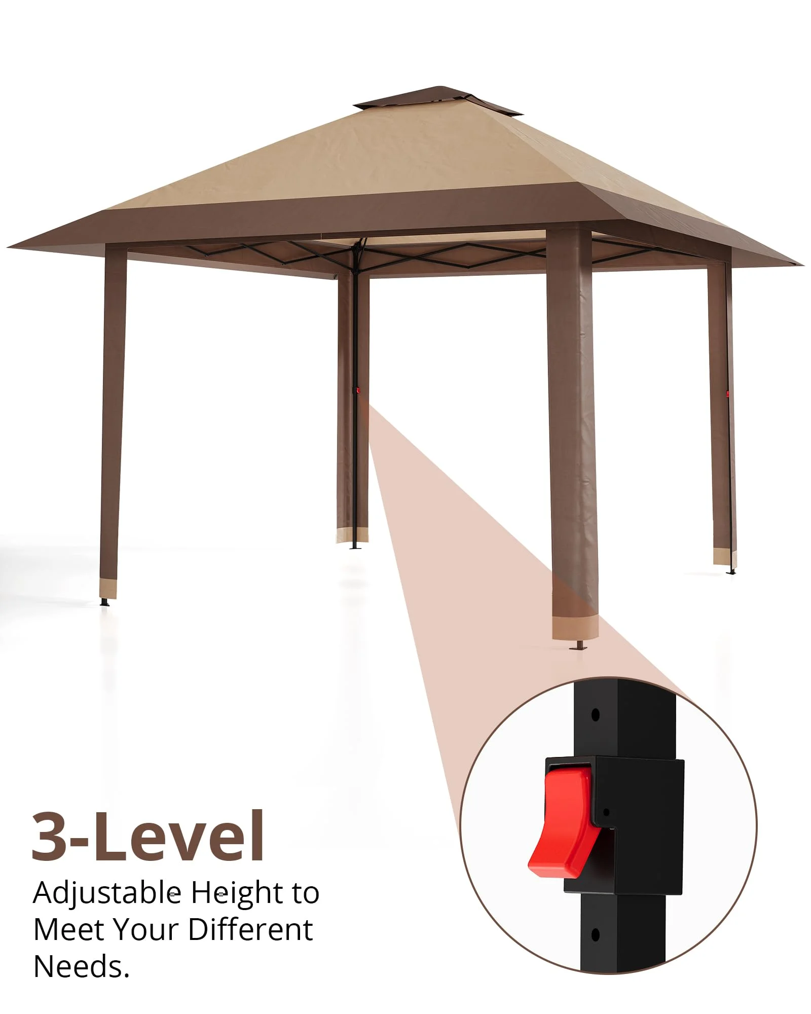 Accreate 13' X 13' Outdoor Patio Gazebo,Outdoor Canopy Tent with Mosquito Netting,Backyard Tent for Party, Wedding, Outdoor Dining, Patio, Backyard - Image 23
