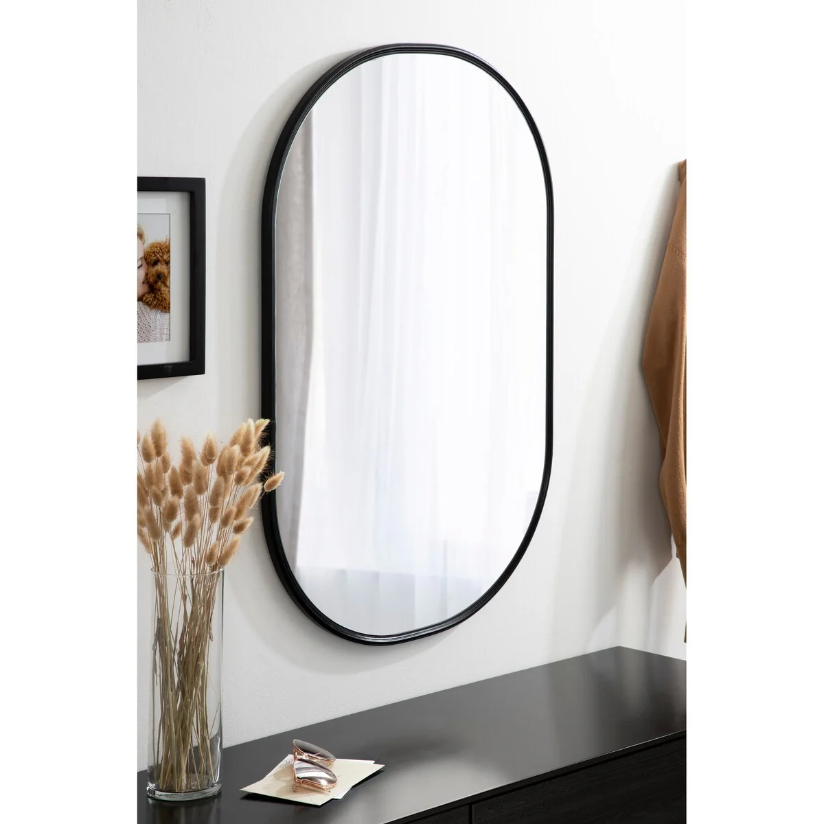 Modern Capsule Framed Wall Mirror, Decorative Oval Accent Mirror for Living Room, Bedroom and Entryway - Image 35