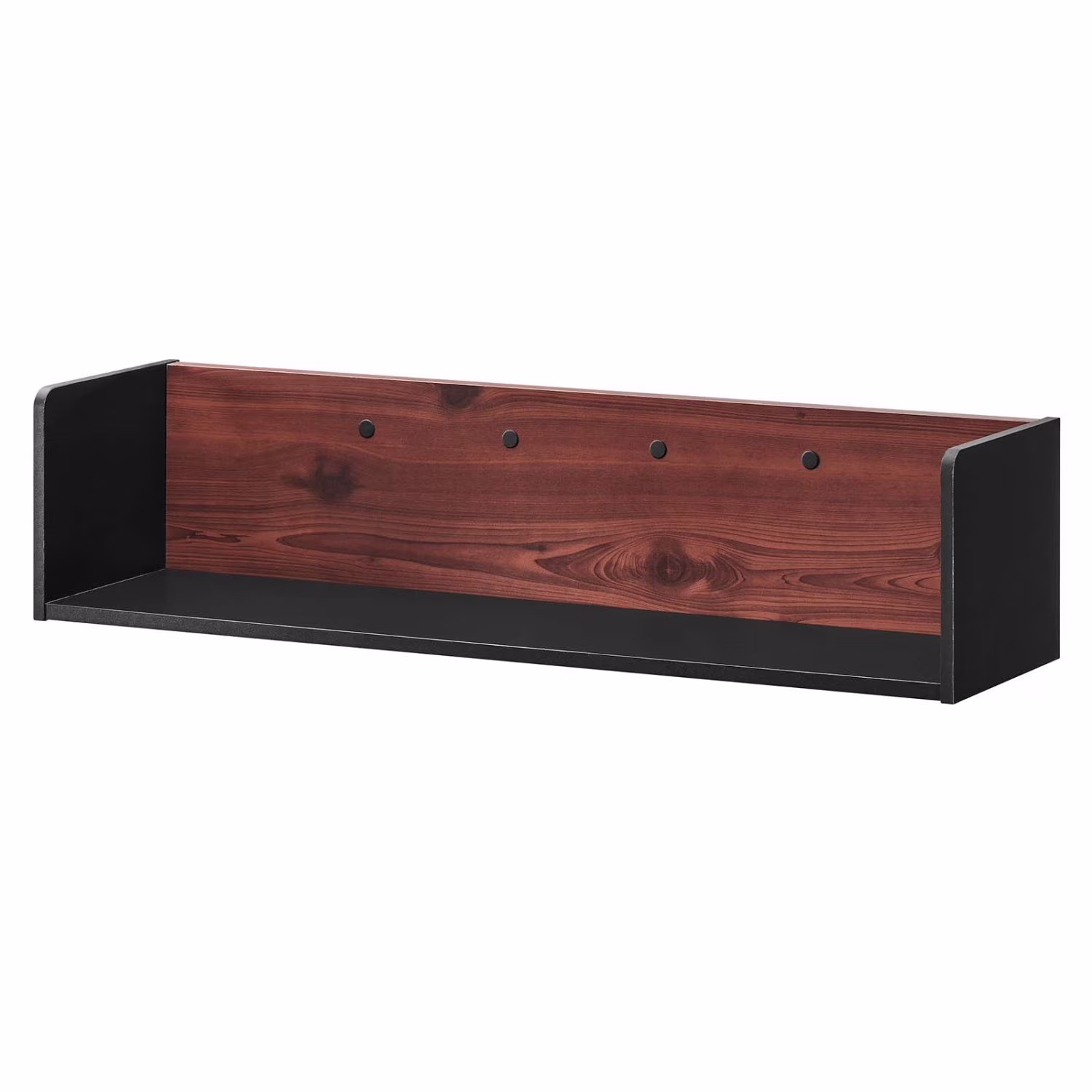 Wall Mount Storage Display Accent Cabinet, Black Cherry, Wood, Living Office Kitchen Hospitality Restaurant, Modern Contemporary HB34531
