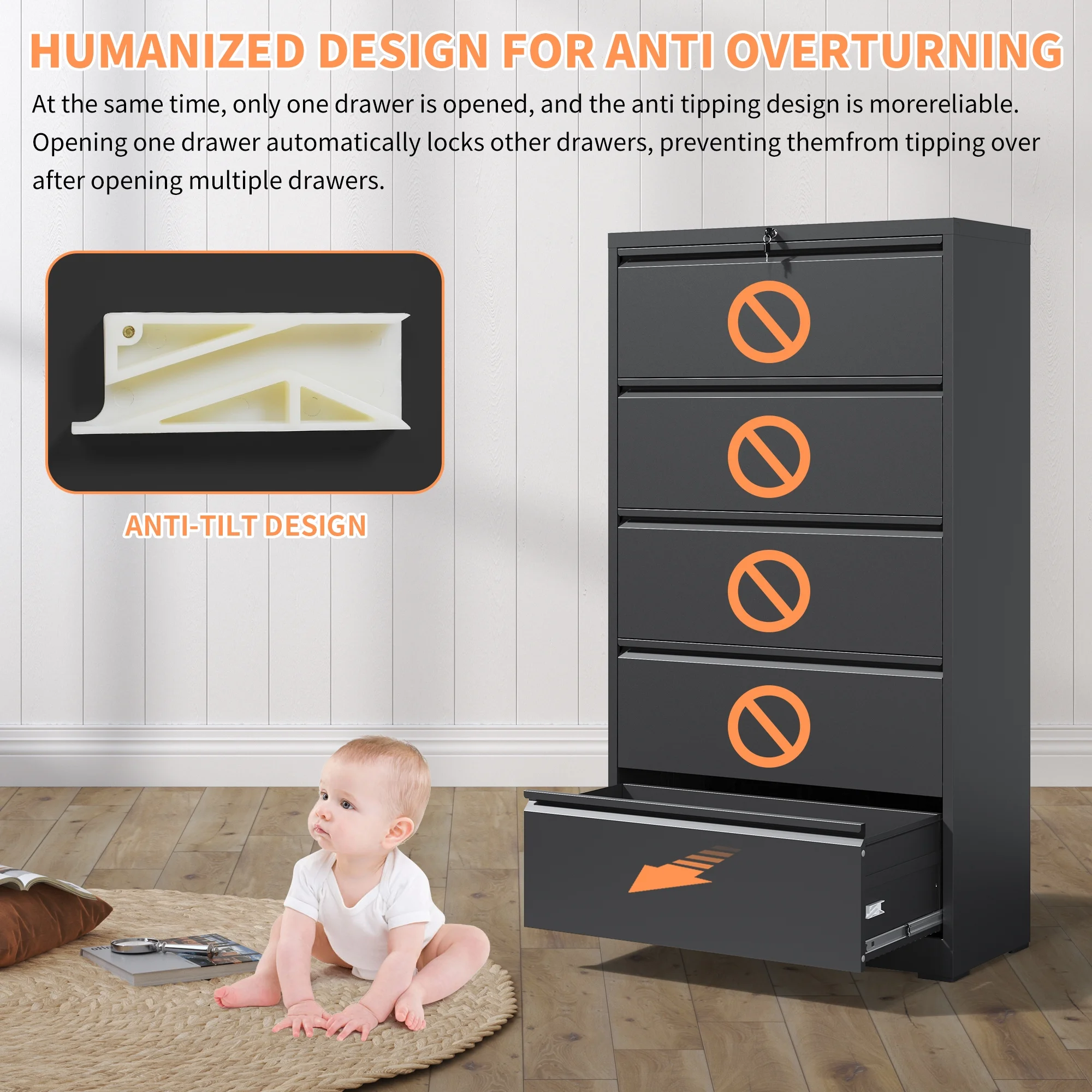 Daatumm 2-Drawer Vertical File Cabinet with Lock, Steel Metal Office & Home Storage for A4/Letter/Legal Size Documents - Image 11