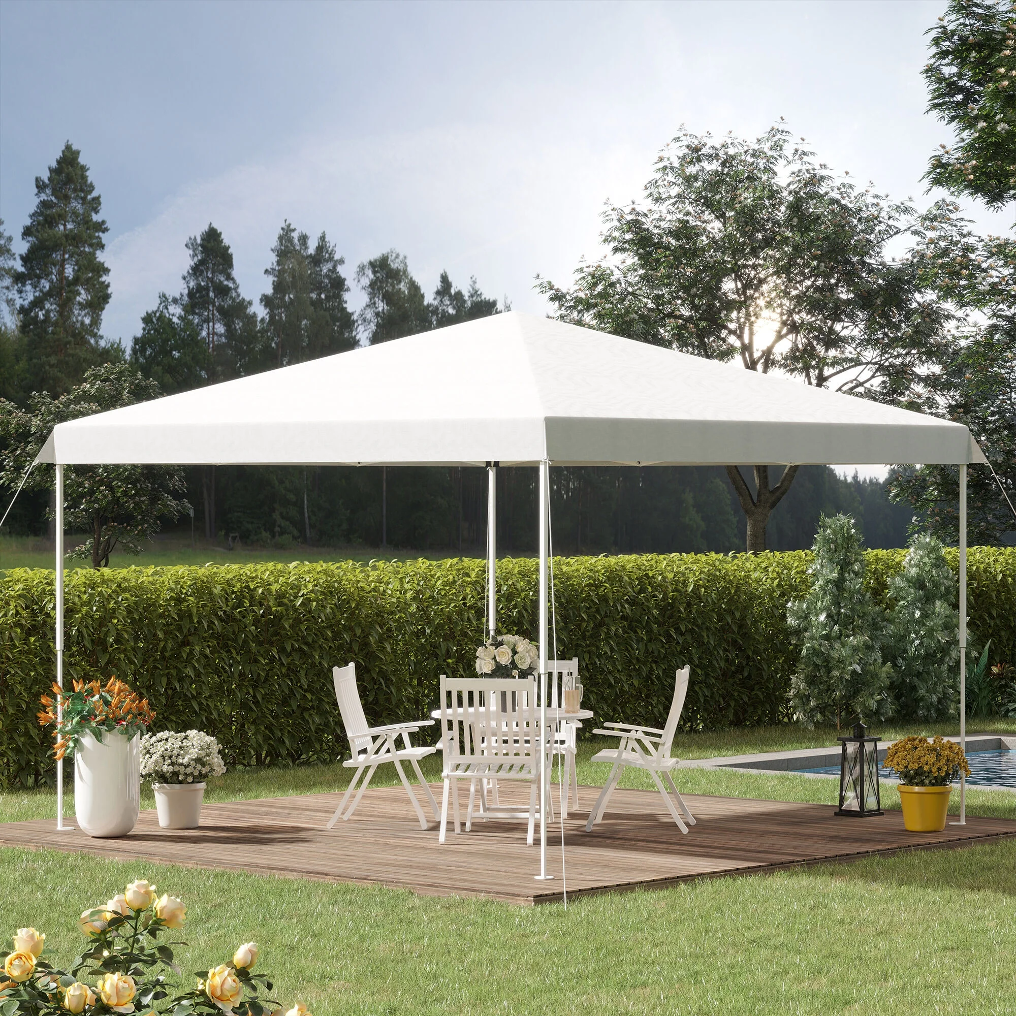 DUOSONG Outsunny 10' X 8' Retractable Awning, Patio Awnings, Sunshade Shelter W/ Manual Crank Handle, Uv & Water-Resistant Fabric And Aluminum Frame For Deck, Balcony, Yard, Beige Beige Aluminum - Image 29