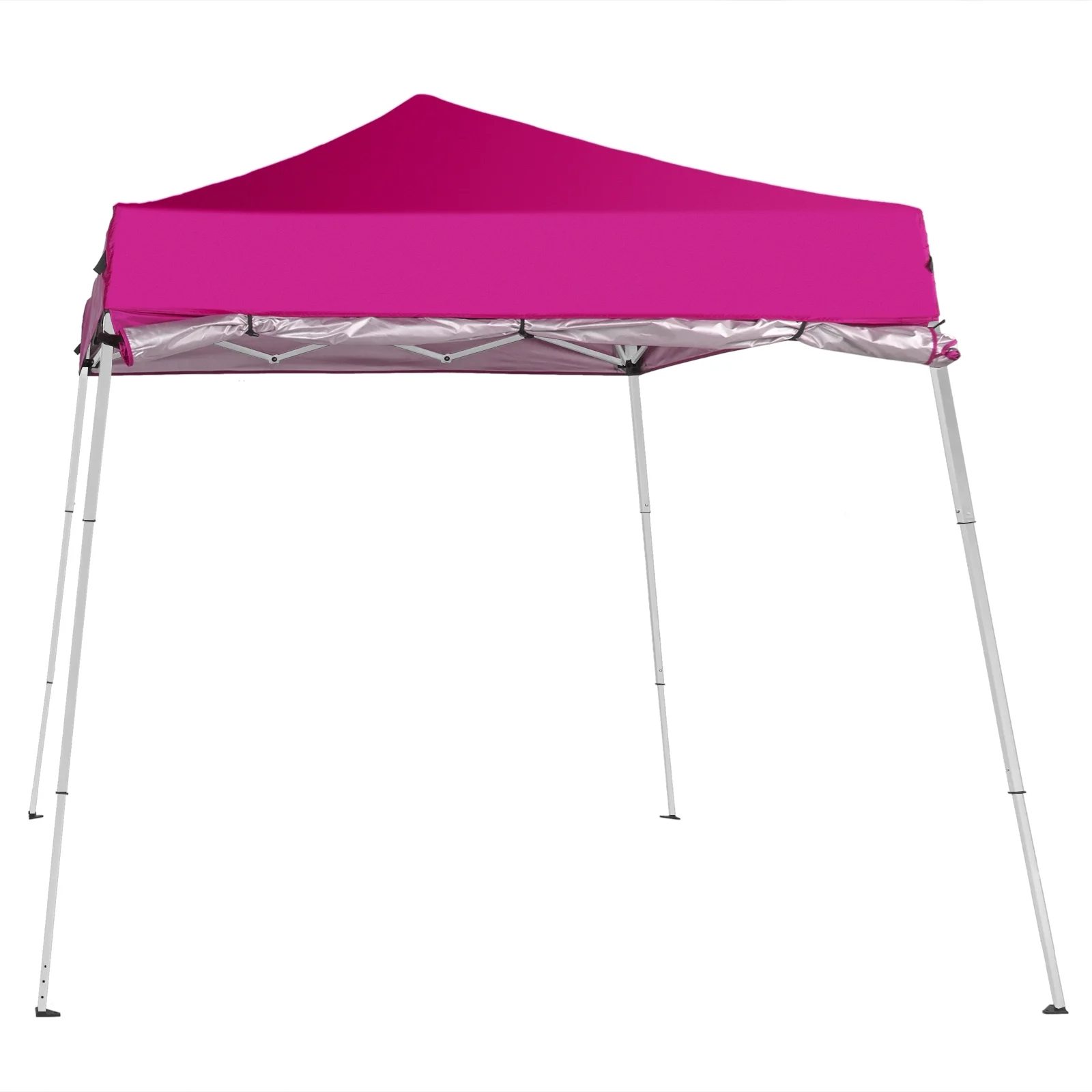 6x6ft Pop Up Canopy Tent - Portable Waterproof Gazebo for Camping & Patio Use, Easy Setup with Carry Bag & Slant Legs, Pink - Image 5