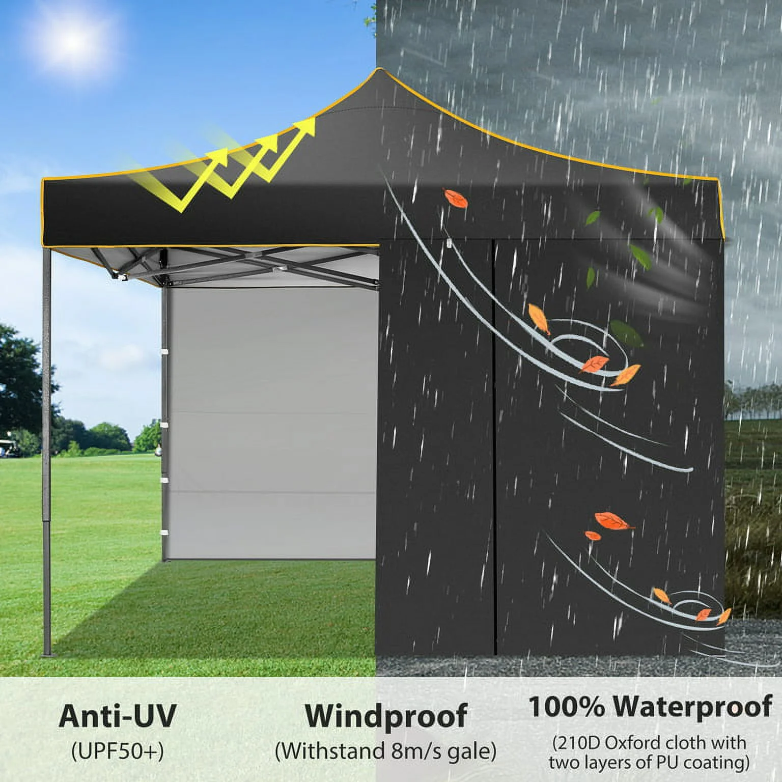 SANOPY 10'x10' Pop up Canopy Tent Anti-UV Waterproof Outdoor Gazebo Instant Party Wedding Backyard Canopy Tent Shade Shelter for Backyard, Patio, Parties,Khaki - Image 18