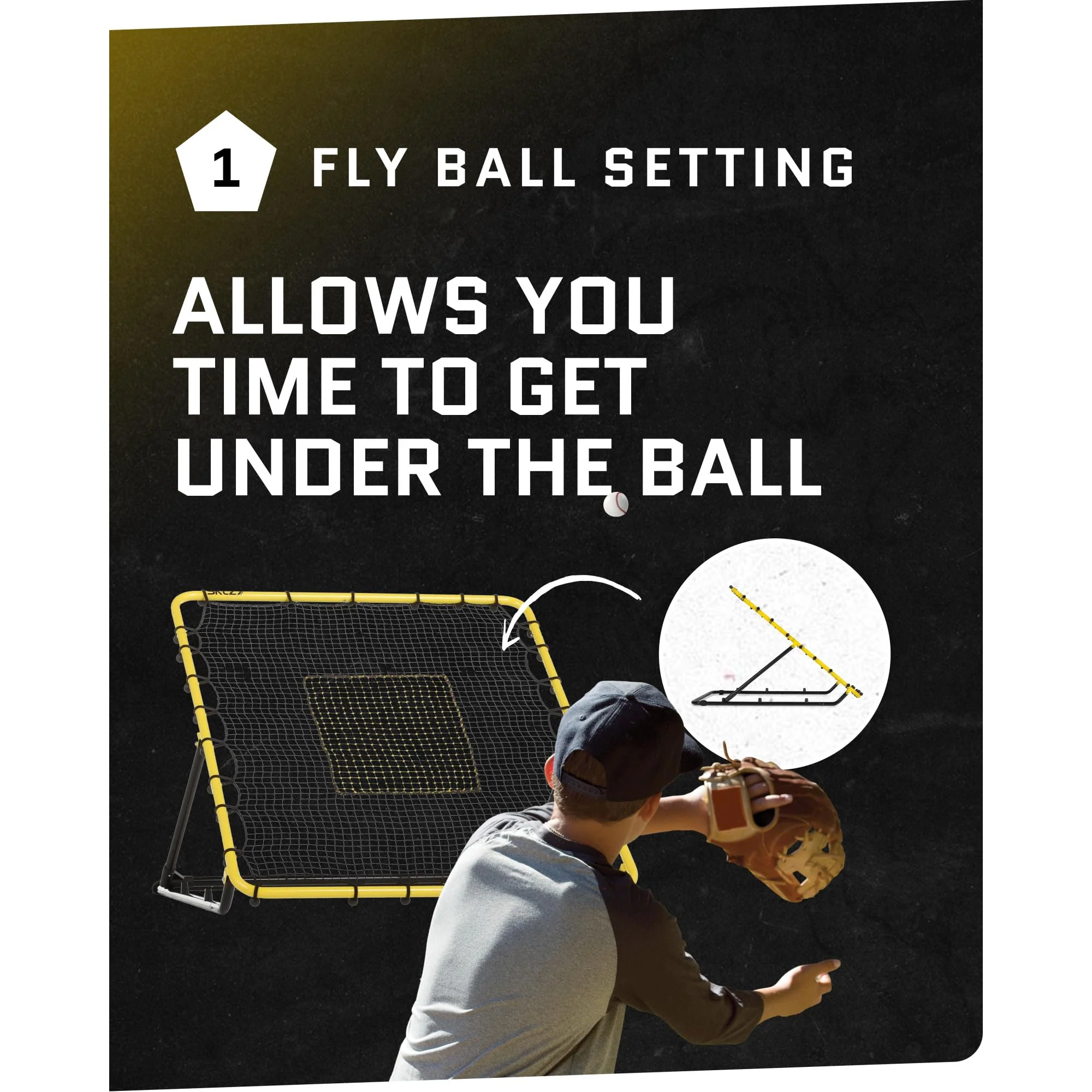 Baseball & Softball Fielding Trainer Rebounder Net, Portable Practice Equipment for Throwing, Catching and Fielding Skills - Image 4