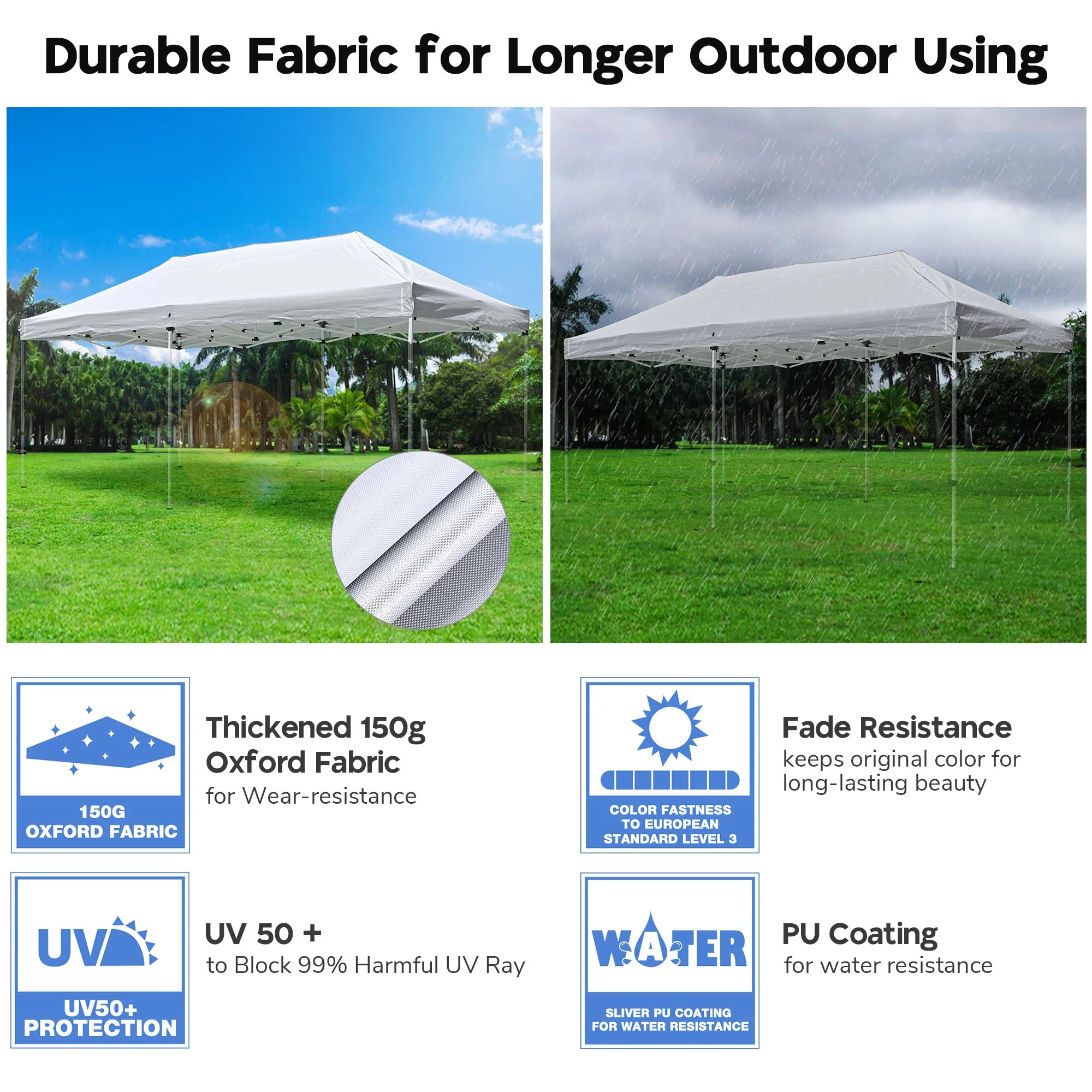 InstaHibit 10x20Ft Replacement Pop up Canopy Top Sunshade Cover Outdoor Patio - Image 41