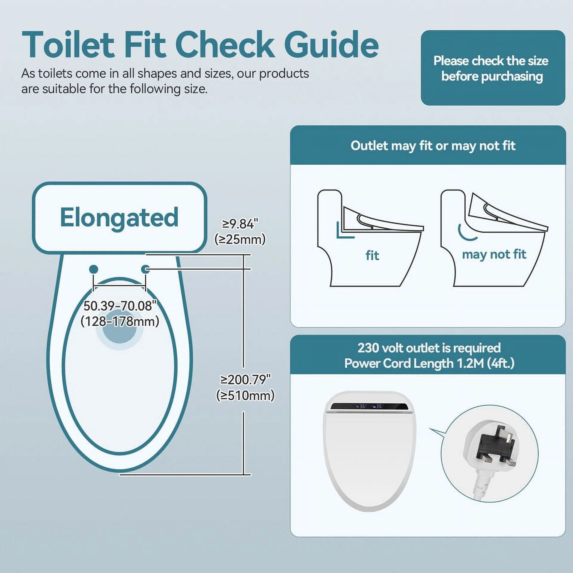 PULUOMIS Elongated Electronic Bidet Toilet Seat White with Heated Seat and Self-Cleaning Nozzle - Image 2