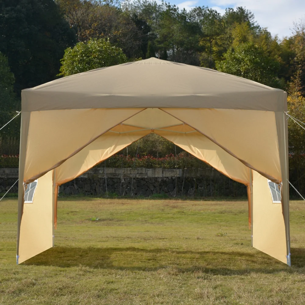 Spaco 10x10 FT pop up canopy with 2 Windows And 2 Doors, Instant Canopies Portable Gazebo UV Resistant Waterproof Enclosed Canopy Tent for Outdoor Events, Patio, Backyard, Party, Khaki - Image 15