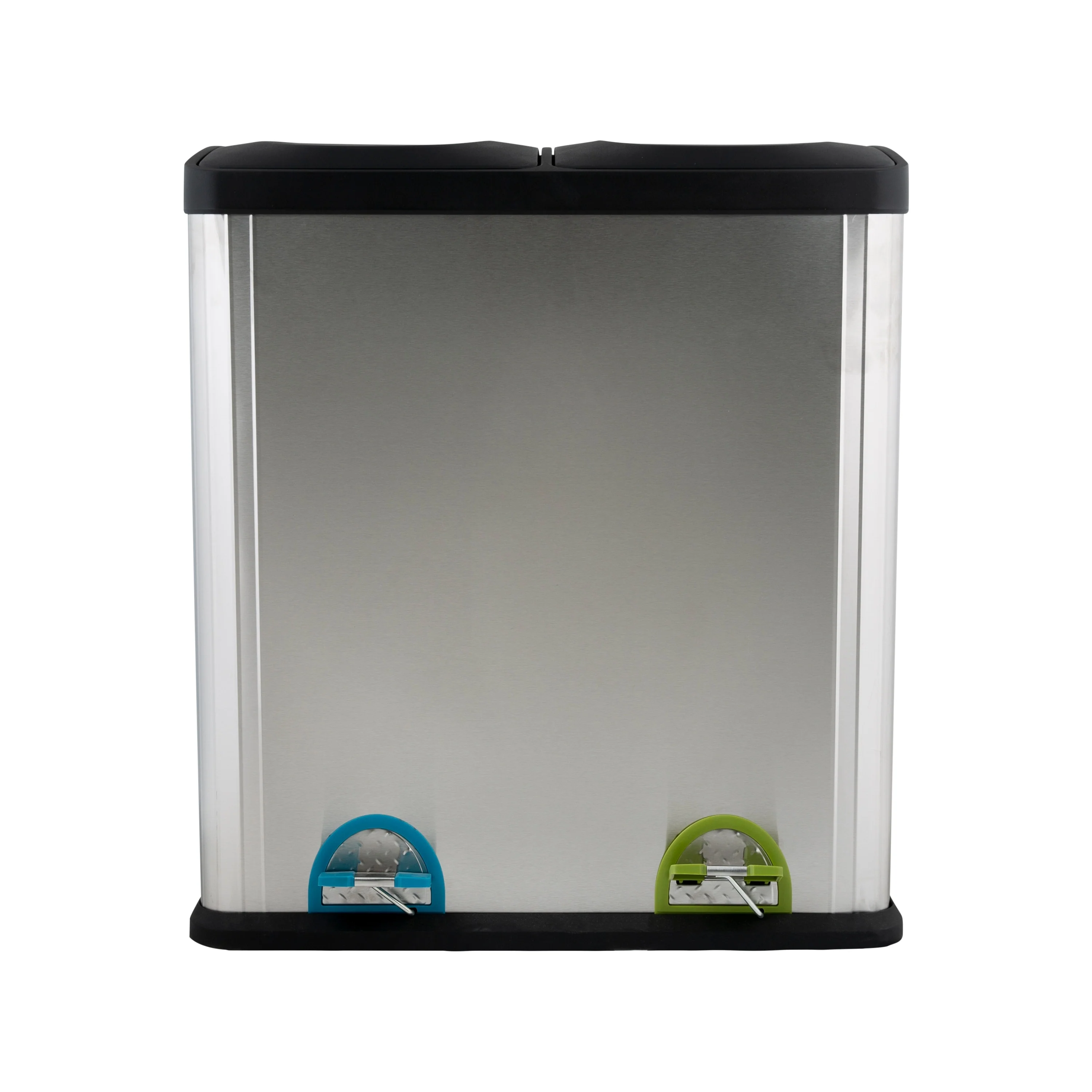 60L 2 Compartment Stainless Steel Recycling Bin, Dual Section Trash Sorter Container for Kitchen, Home & Office - Image 5