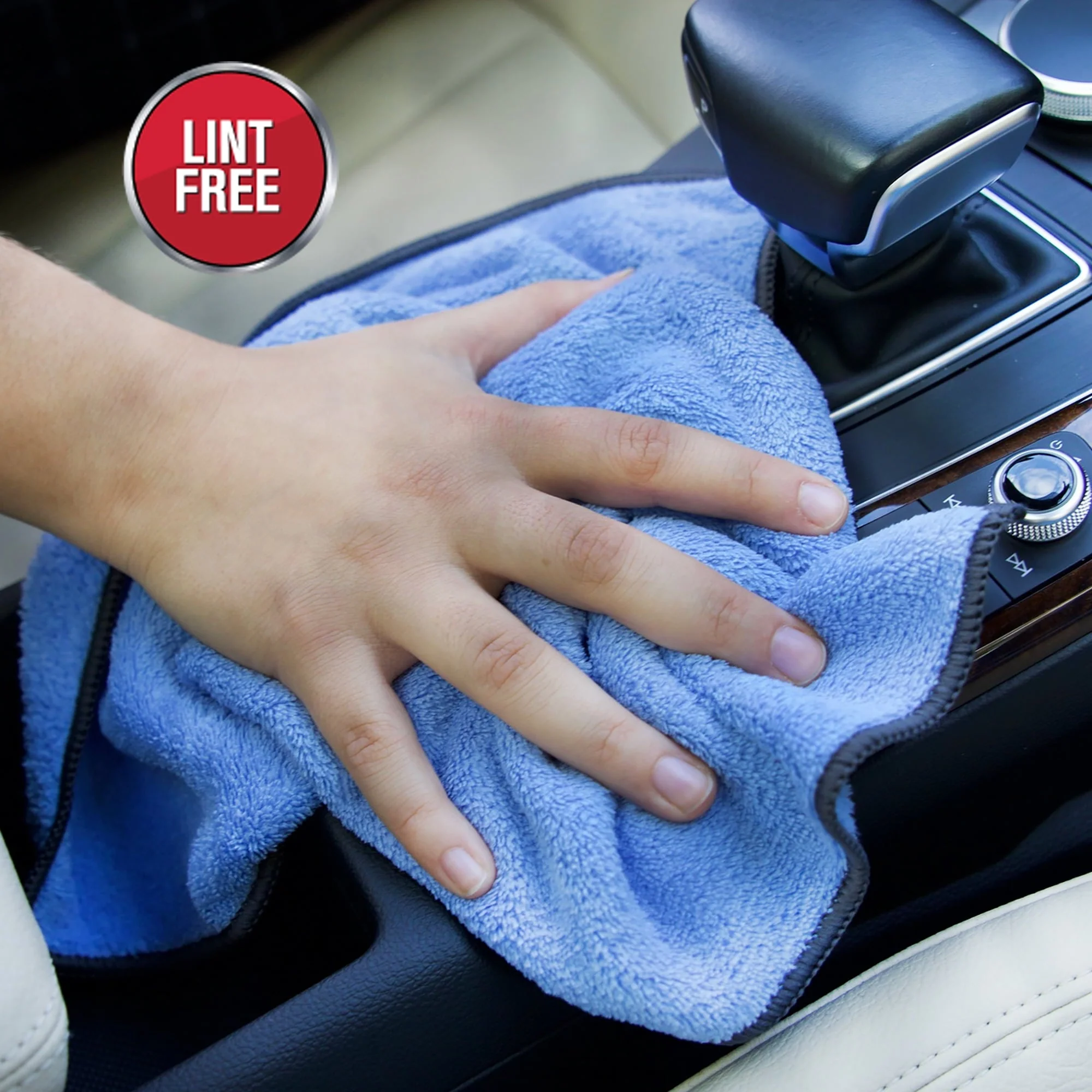 Auto Drive Coral Fleece Multi-Purpose Microfiber Towel, Cleaning, Detailing, 24 Pack, Blue & Yellow - Image 5