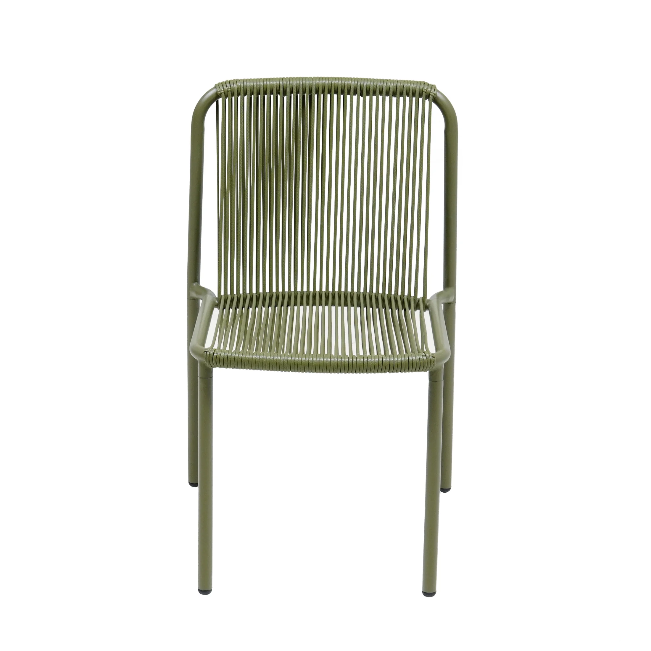 Christopher Knight Home Modern Rattan Patio Dining Chairs, Metal Frame, Green, Set of 2 - Image 6