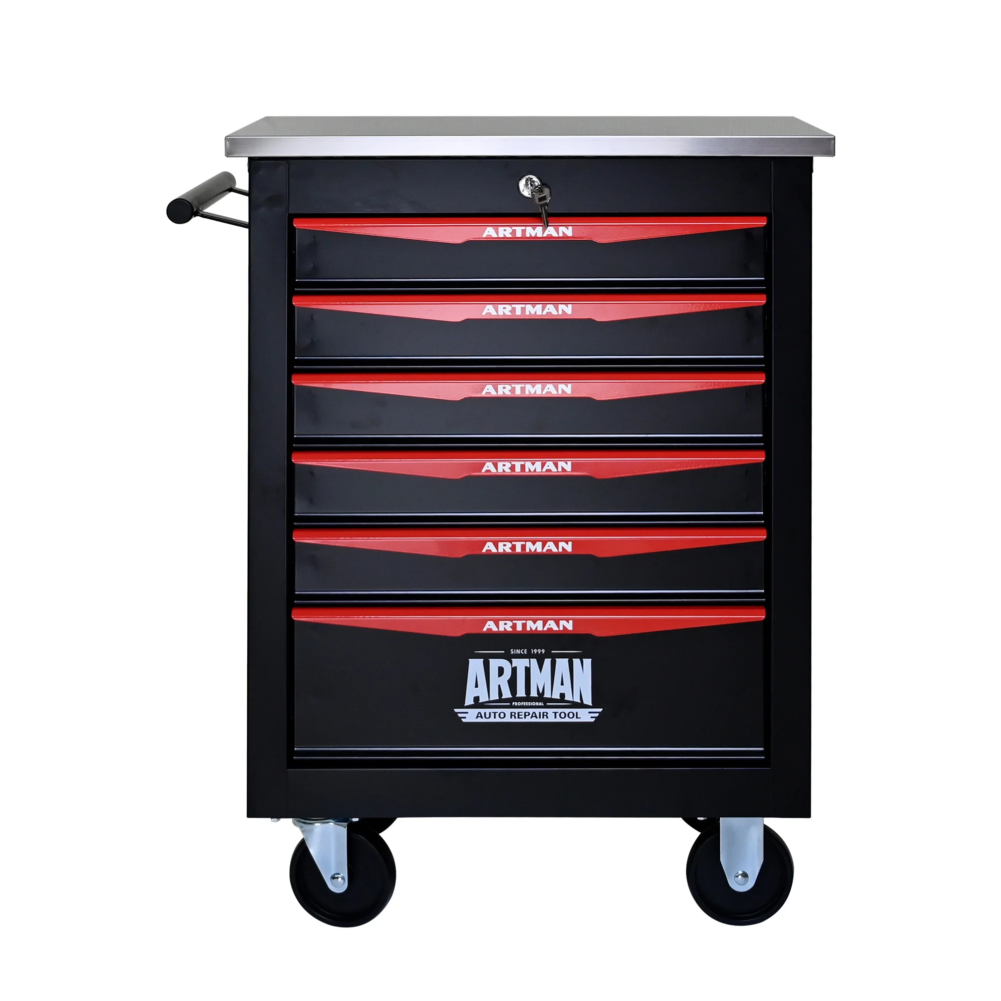 ARTMAN 6 Drawers Metal Rolling Storage Tool Chest Cabinet Cart with Wheels,with Key Locking and Parking Brake, Tool Box for Garage Workshop Warehouse - Image 12