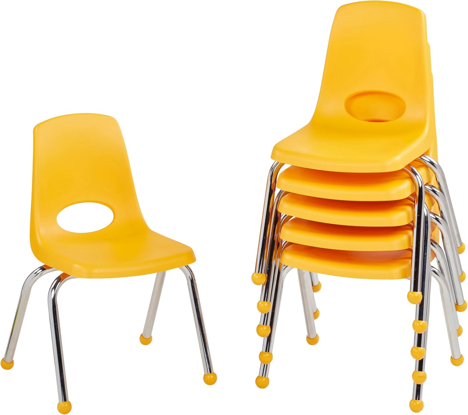 10" School Stack Chair with Swivel Glides, Purple, 6-Pack - Image 7