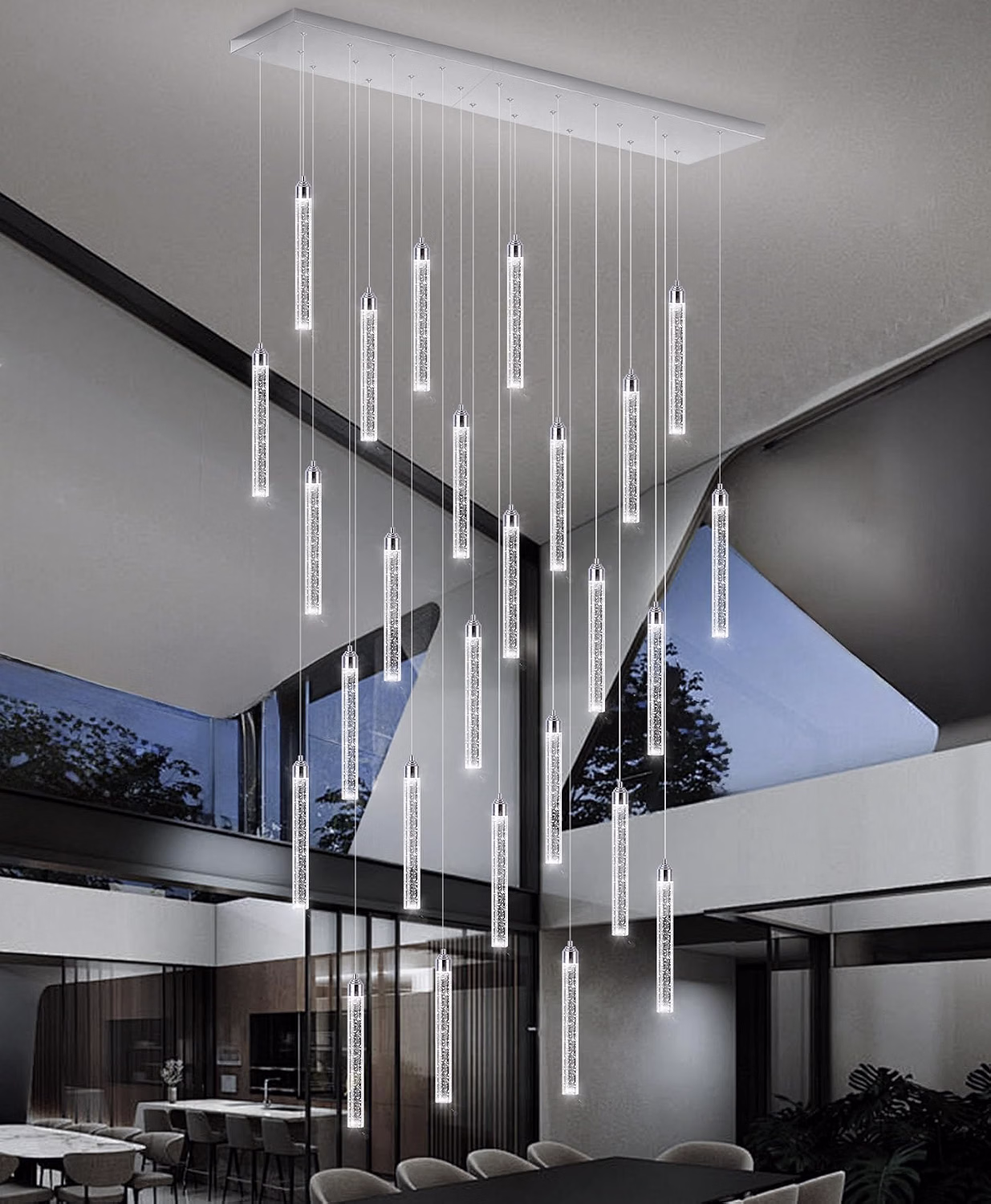 Modern Crystal Pendants Lighting Mini Chandelier for Kitchen Island LED Dimmable Ceiling Handing Lighting Adjustable Flush Mount Ceiling Light for Dining Room Hallway - Image 8