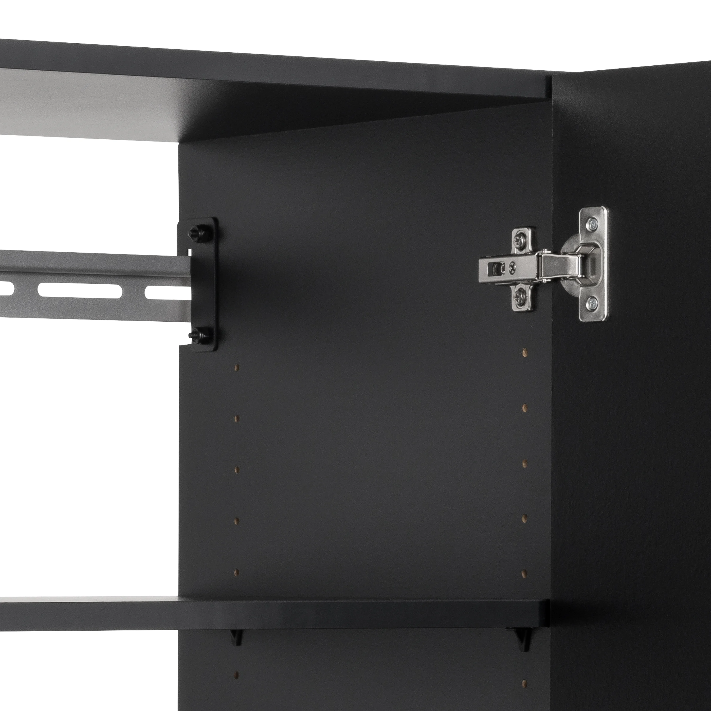 Prepac HangUps 30" Upper Wooden Garage Storage Cabinet in Black - Image 10