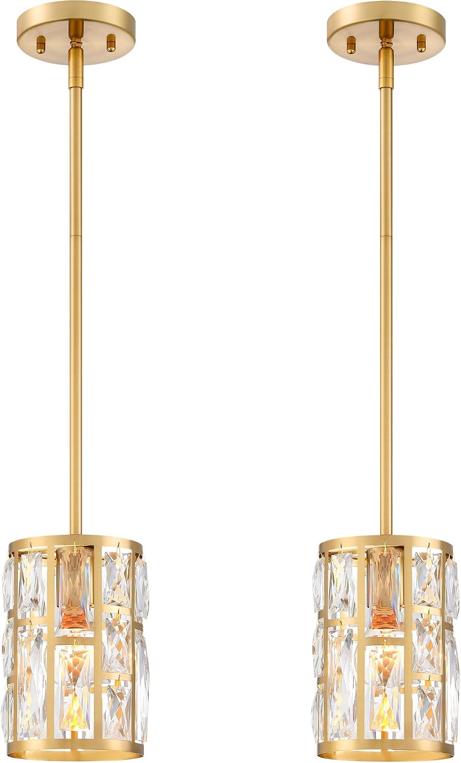 Modern Crystal Pendant Light Fixture 3-Pack, Matte Black Finish Hanging Lighting, Crystal Chandelier for Living Room, Kitchen, Hallway - Image 8