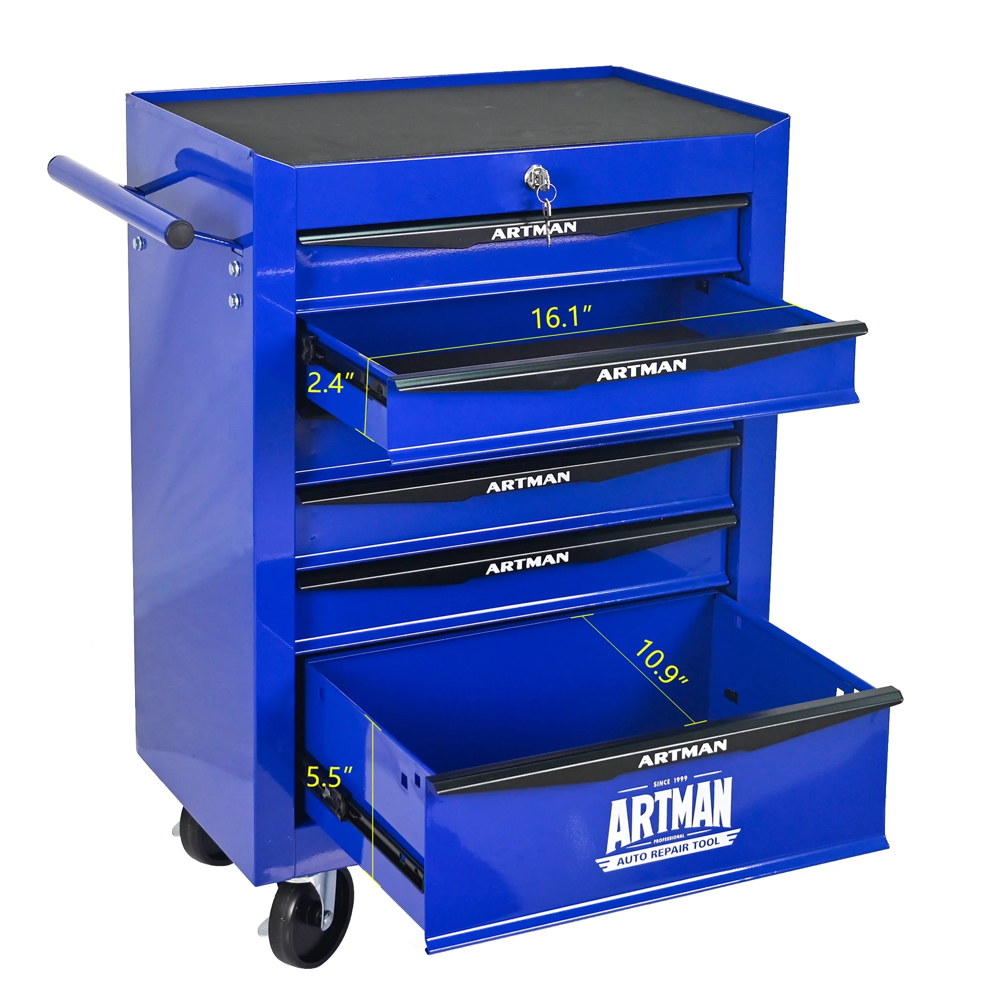 ARTMAN 20" 6-Drawer Tool Chest Cabinet with Ball Bearing Drawer Slides, Steel Tool Storage Box Organizer for Garage Workshop Repair Shop - Image 12