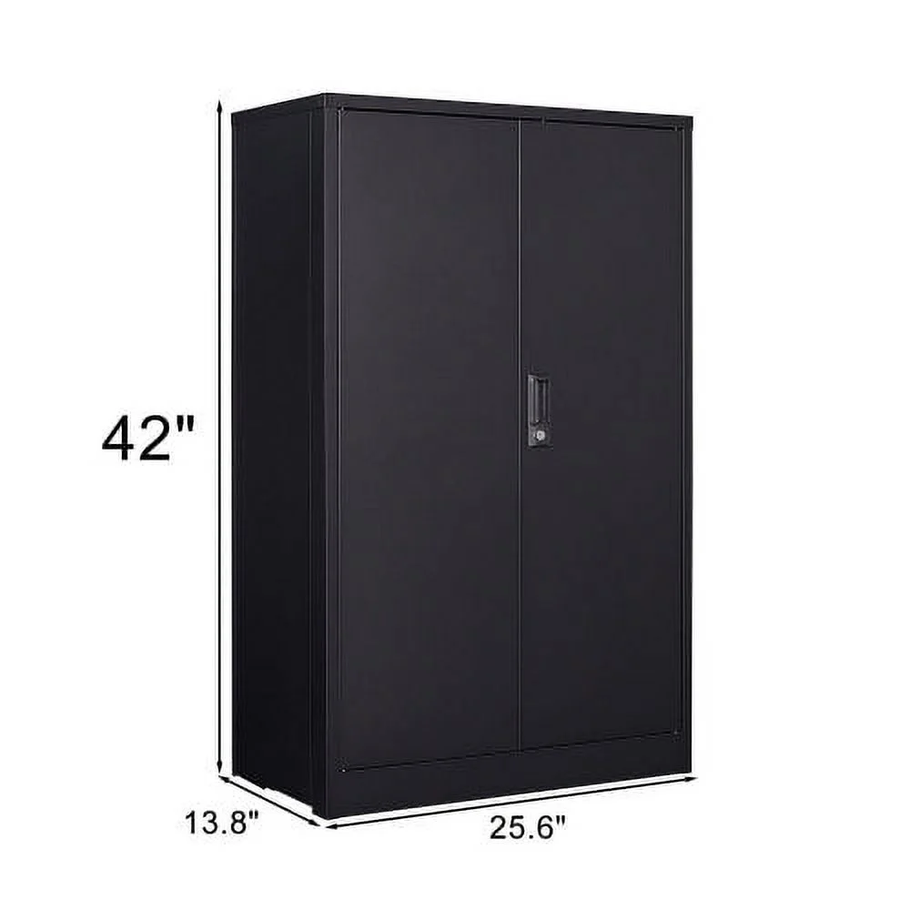 Metal Storage Cabinet with Door and Adjustable Shelves, Tall Steel Locker with Lockable Doors & Top Cabinet - Garage Storage Cabinet for Office, Garage, Home, Easy Assemble Required, White - Image 14