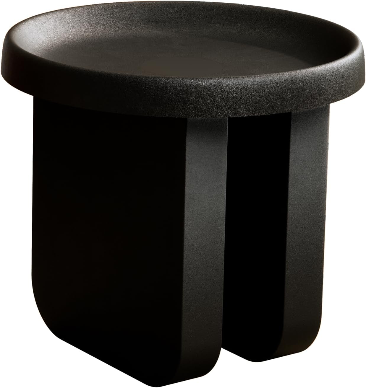 Modern Round Coffee Table, Black Nesting Coffee Tables, Metal Center Table, Unique Circle Coffee Table for Living Room, Black, 29.1 x 16.5 in - Image 2