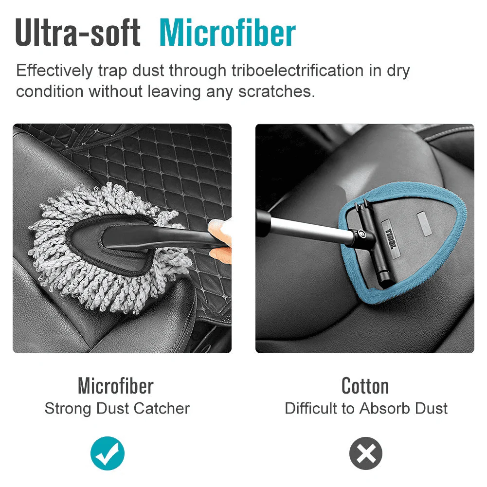 Multi-Functional Microfiber Car Duster Interior & Exterior Dash Dust Cleaner, Cleaning Detail Brush Dusting Washing Tool Kit for Car Home Kitchen Computer California Cleaning Products - Image 2