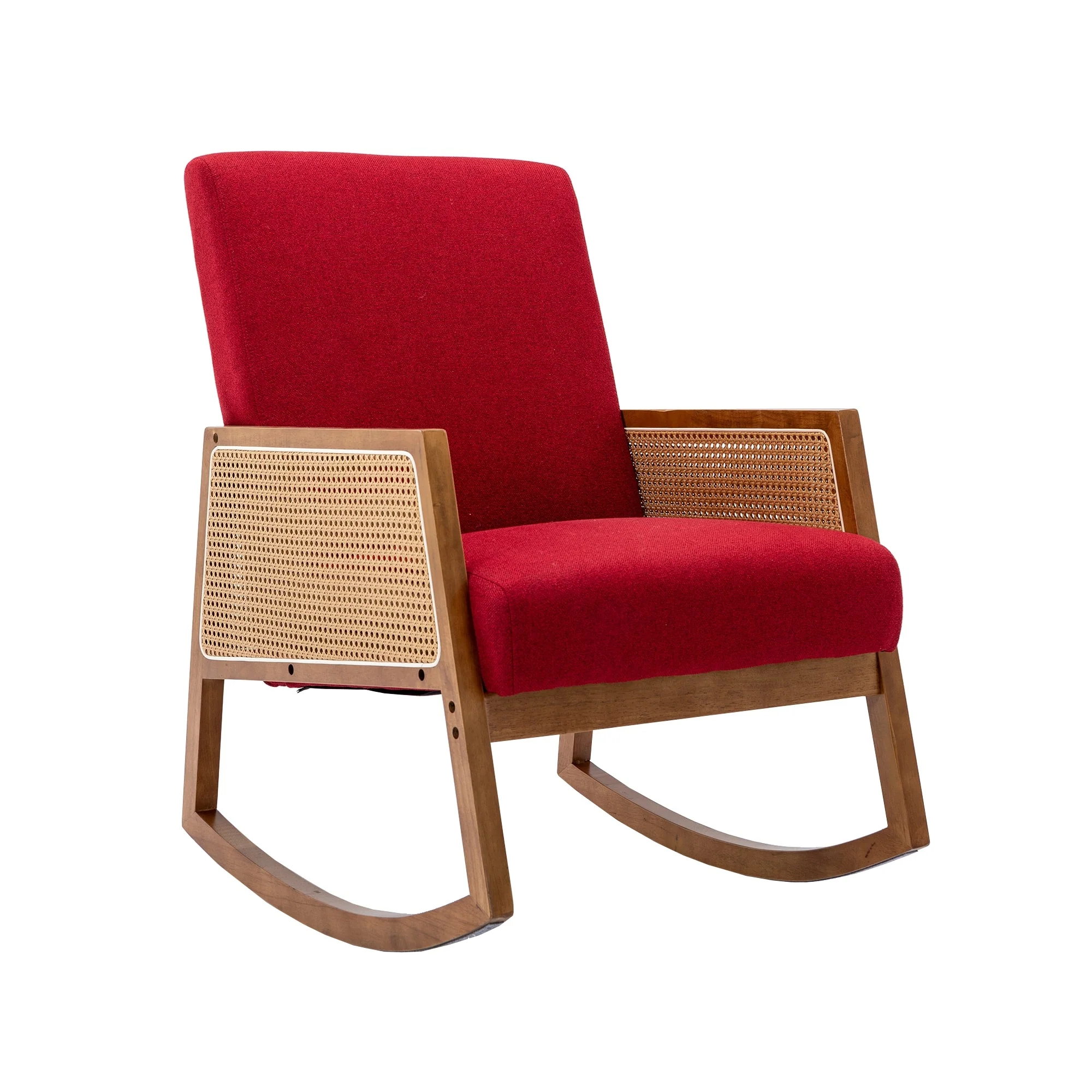 Upholstered Tall Back Rocking Chair, Smooth Gliding Accent Armchair for Comfortable Living Room Seating - Image 14