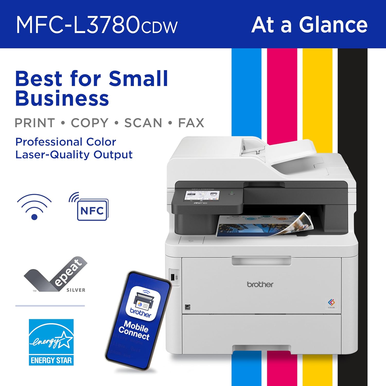 All-In-One Wireless Color Printer with Fast Printing, Scanning, Copying and Faxing - Image 9