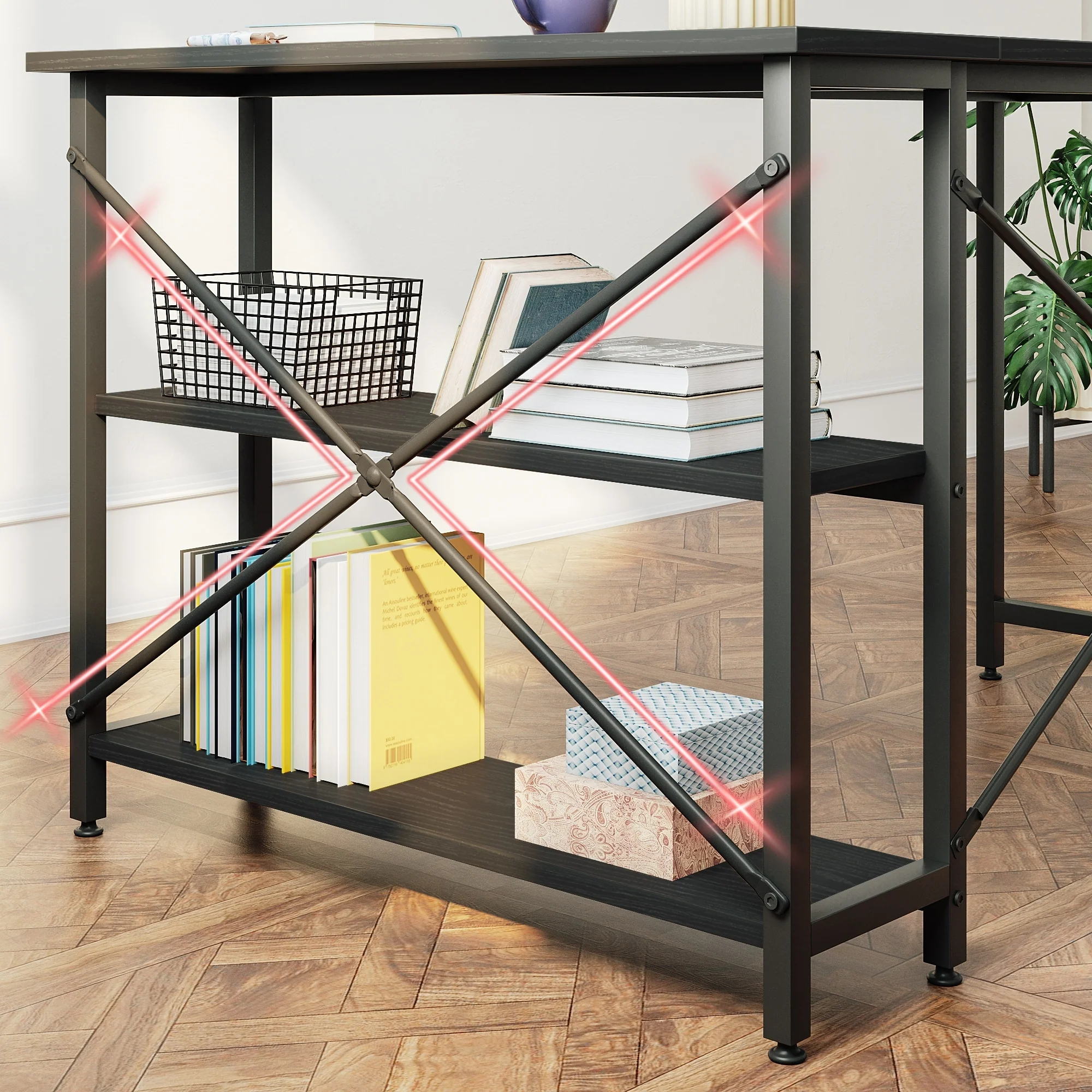 Small L Shaped Computer Desk with Storage Shelves, Compact Corner Workstation for Home Office and Study - Image 103