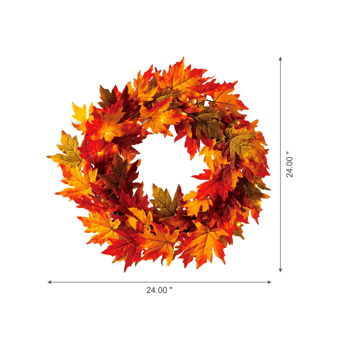 Thanksgiving LED Lighted Fall Maple Leaf Wreath and Garland - Autumn Home Decor - Image 15