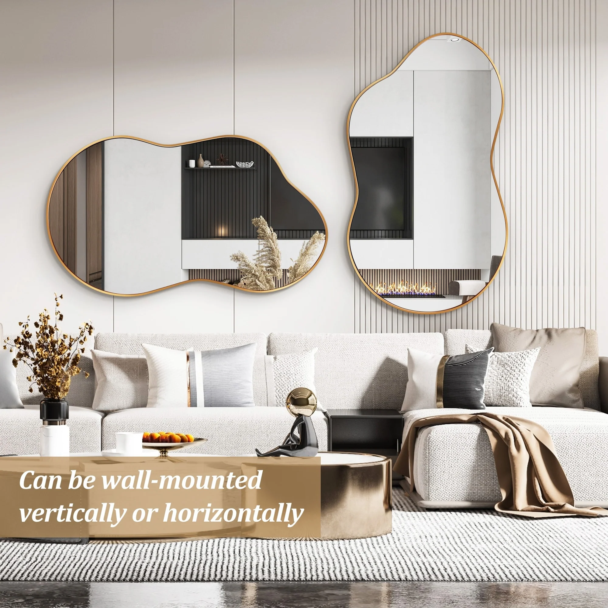 Asymmetrical Irregular Wall Mirror, Modern Decorative Accent Mirror for Living Room, Bedroom and Entryway - Image 18