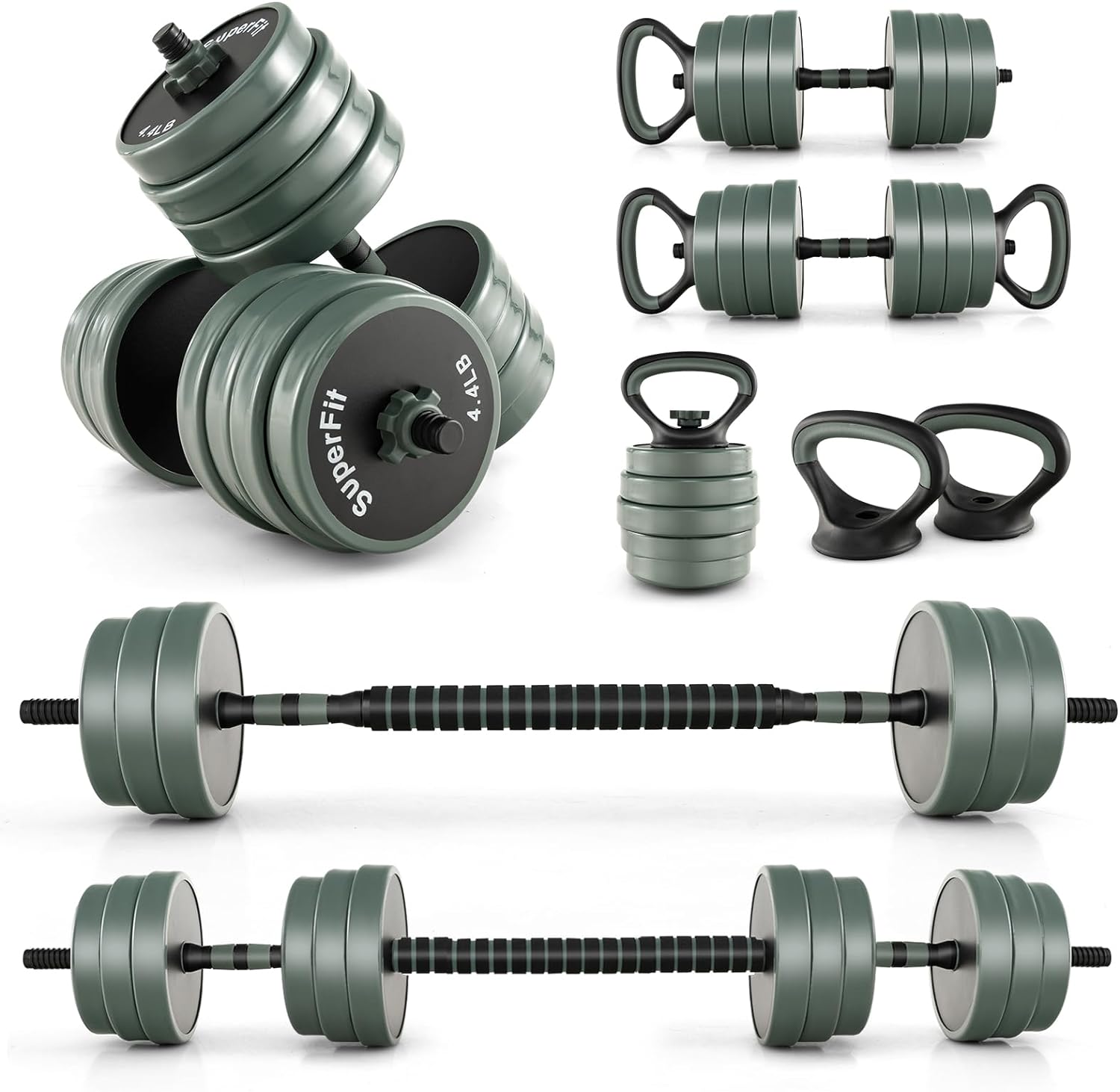 92 LBS Adjustable Dumbbell Set, Free Weight Set with Connector - Image 3