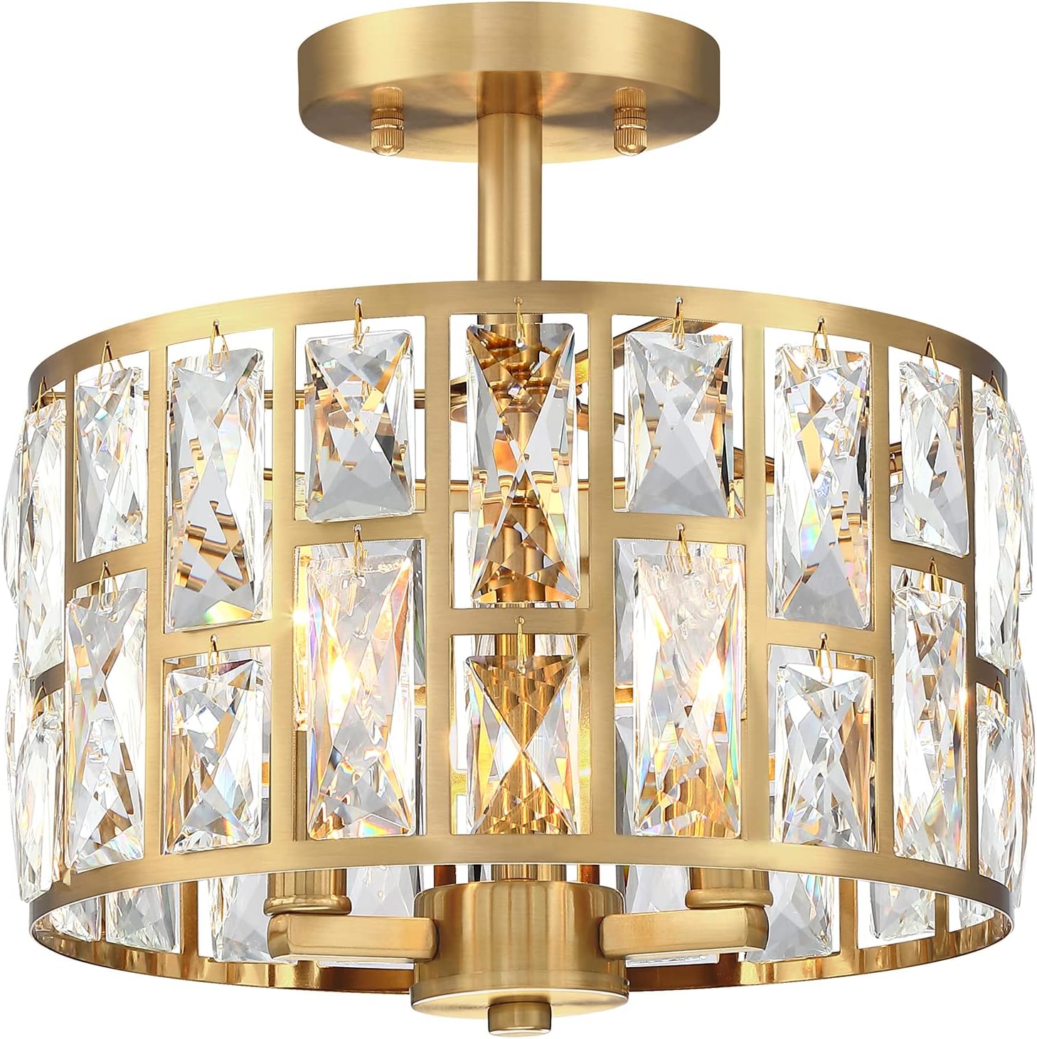 Modern Crystal Pendant Light Fixture 3-Pack, Matte Black Finish Hanging Lighting, Crystal Chandelier for Living Room, Kitchen, Hallway - Image 5
