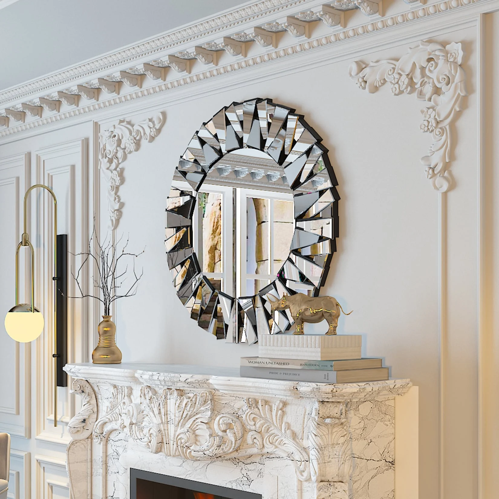 32 Inch Round Decorative Wall Mirror, Glass Accent Mirror for Home Decor - Image 8