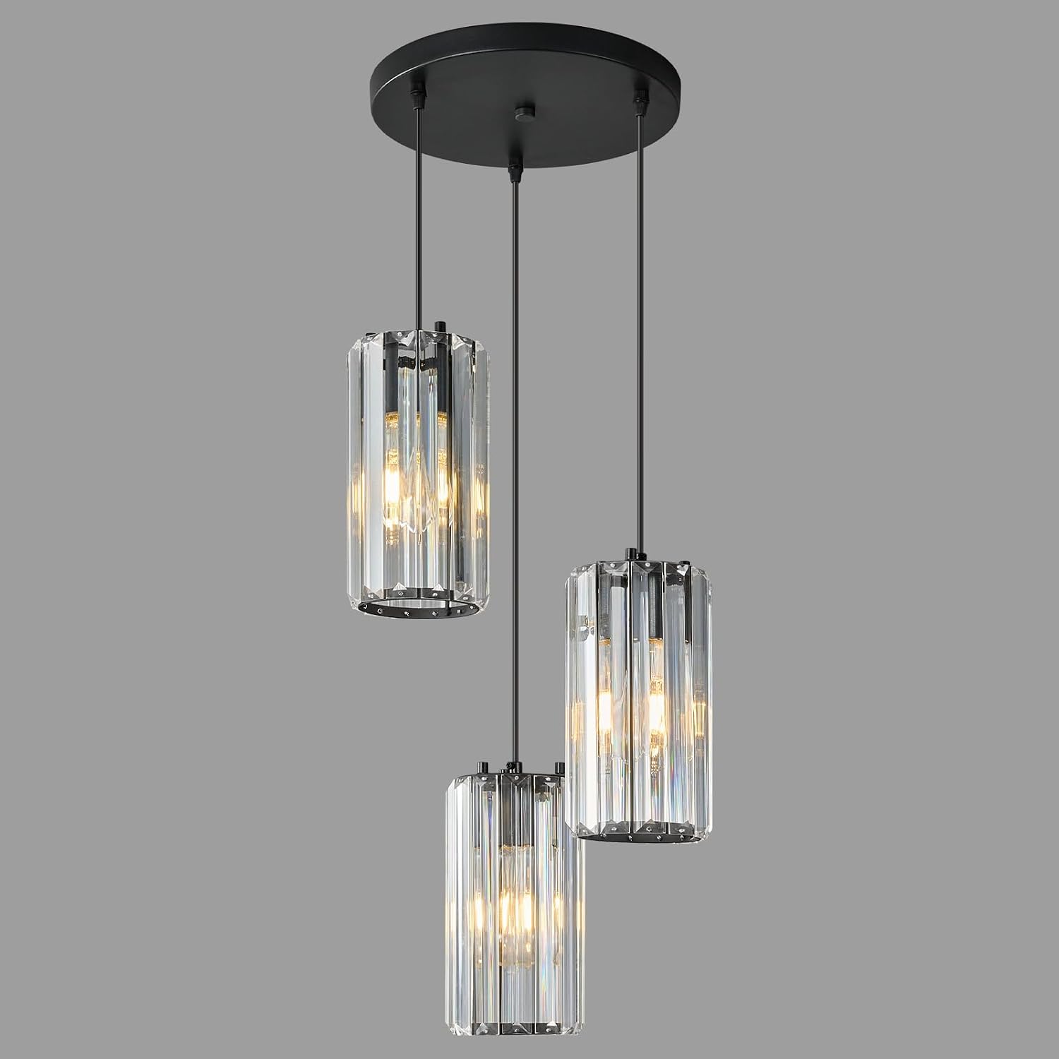 Chrome Pendant Lighting, Modern Pendant Light, Mini Crystal Chandeliers, Adjustable Pendant Light Fixture for Kitchen Island, Dining Room, Corridor & Bedroom (Chrome, 3-Pack) - Image 27