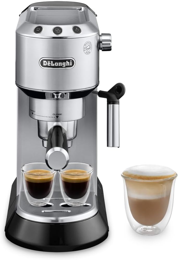 Dedica Espresso Machine, 15-Bar Pump, Frother, Stainless Steel - Image 2