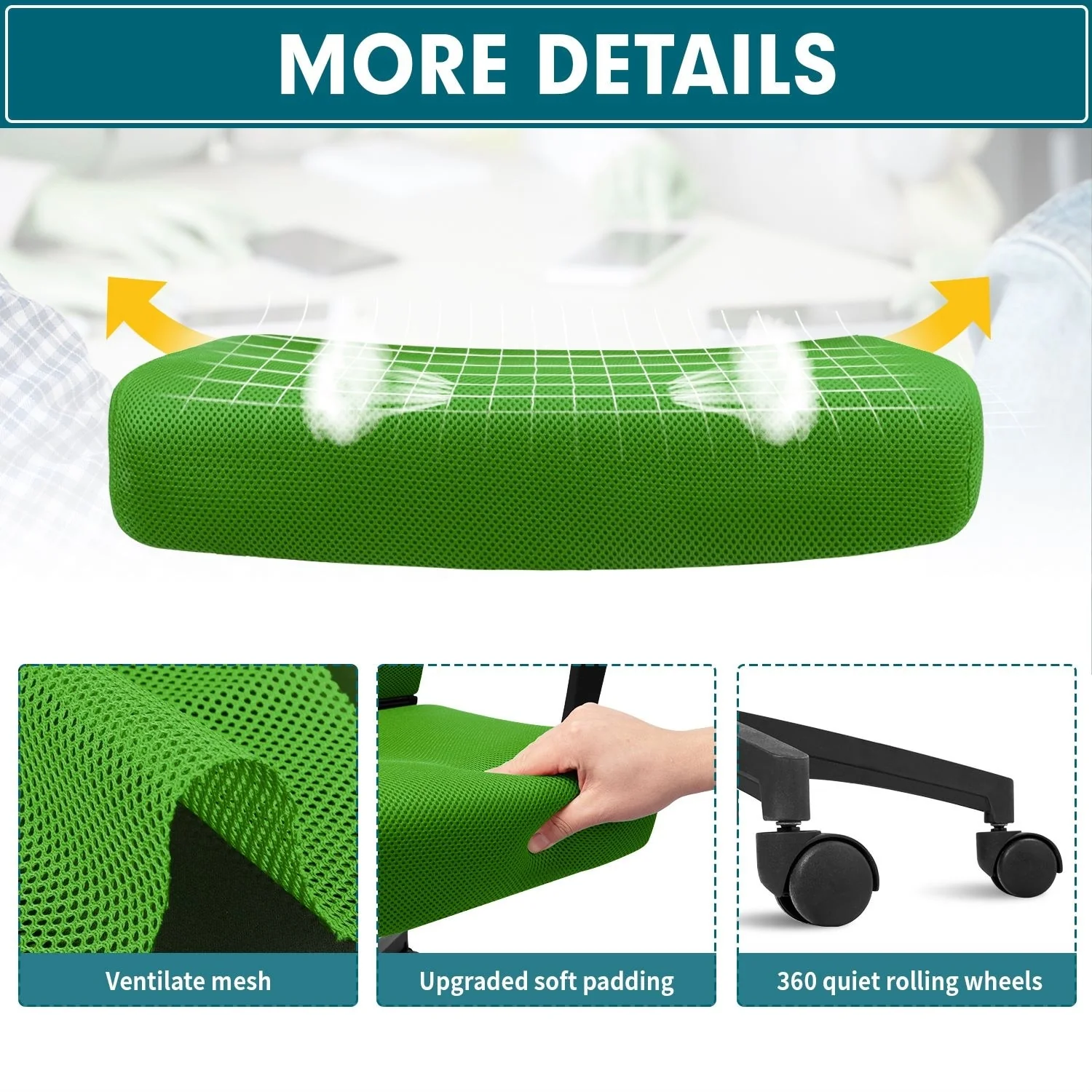 Ergonomic Mesh Office Chair with Lumbar Support, Breathable Computer Desk Chair - Image 40